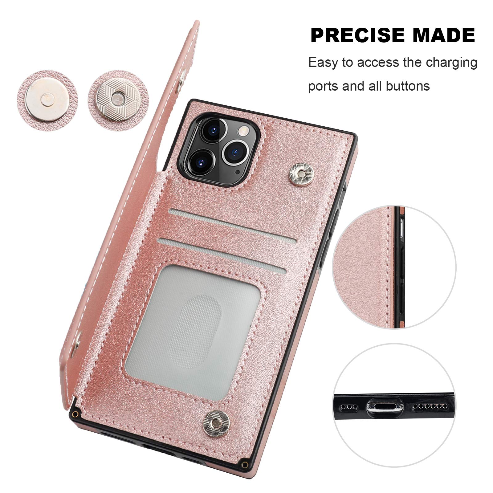 Premium PU Leather iPhone 11 Pro Wallet Case with Card Holder & Kickstand - Magnetic Closure, Shockproof Protection for 5.8