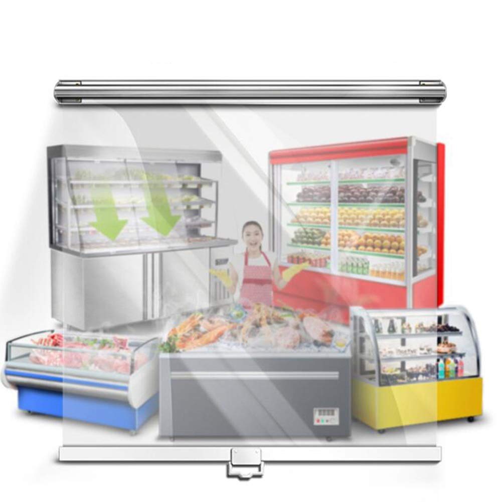 GDMING Clear Plastic Freezer Curtain for Open Refrigerators - 145x120cm Food Storage Barrier with Pull Handle, Keeps Fruits Vegetables & Meat Fresh - Ideal for Supermarkets, Delis & Commercial Kitchens