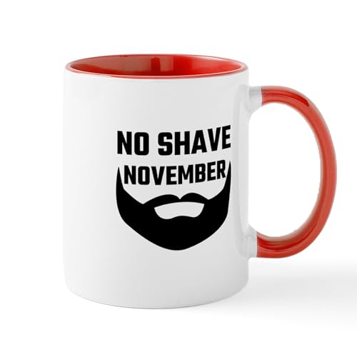 White/Red Inside - No Shave November Mugs