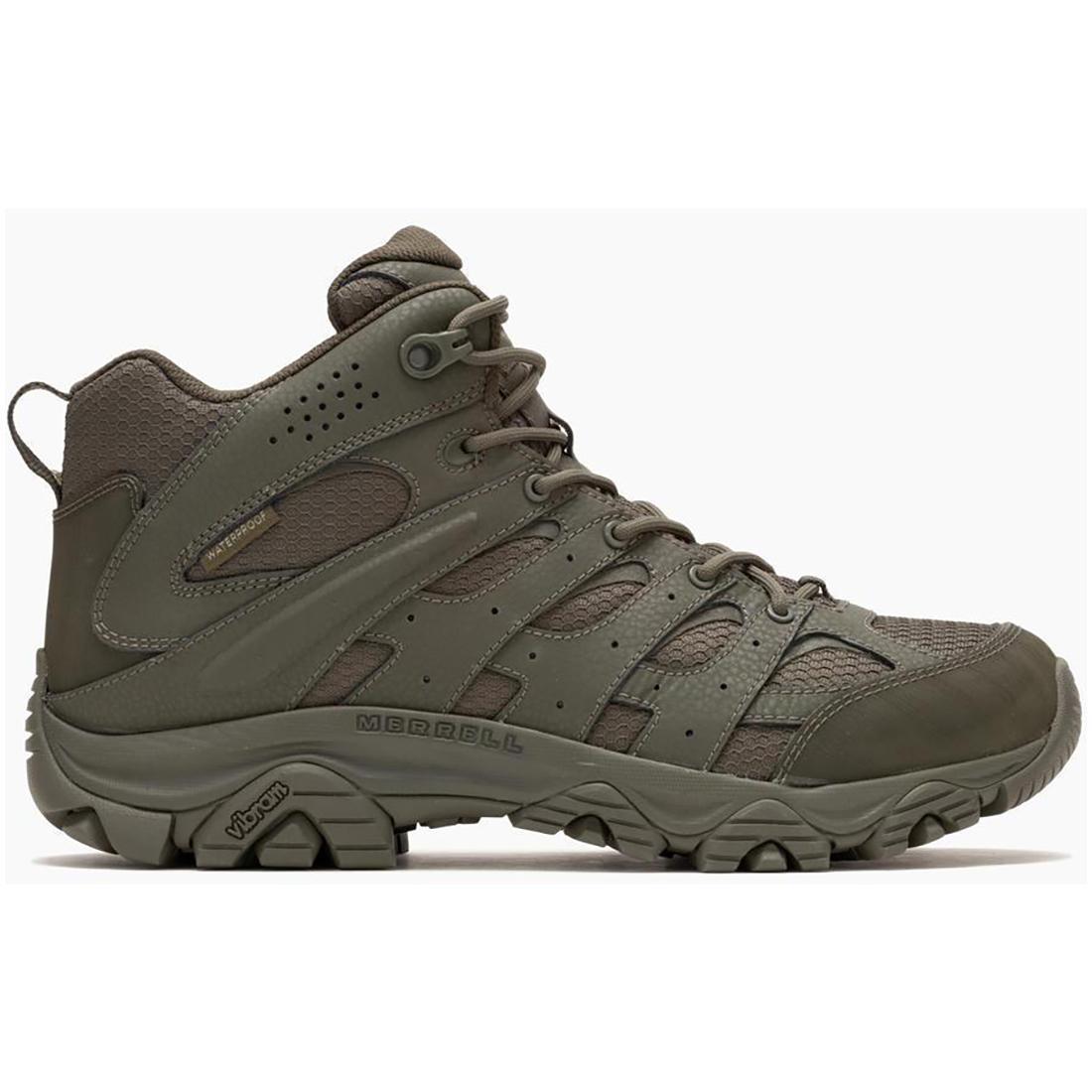 Moab 3 Mid Men's Tactical Work Boots WP - Waterproof Hiking & Outdoor Boots for Men - Tactical Dark Olive - Ideal for Construction, Hunting & Military Use