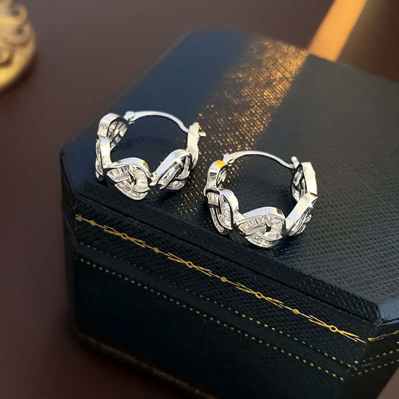Sterling Silver Trillion Cut Hoop Earrings for Women - Dainty & Elegant Jewelry Gift - Perfect for Everyday Wear, Parties & Special Occasions | HE17023