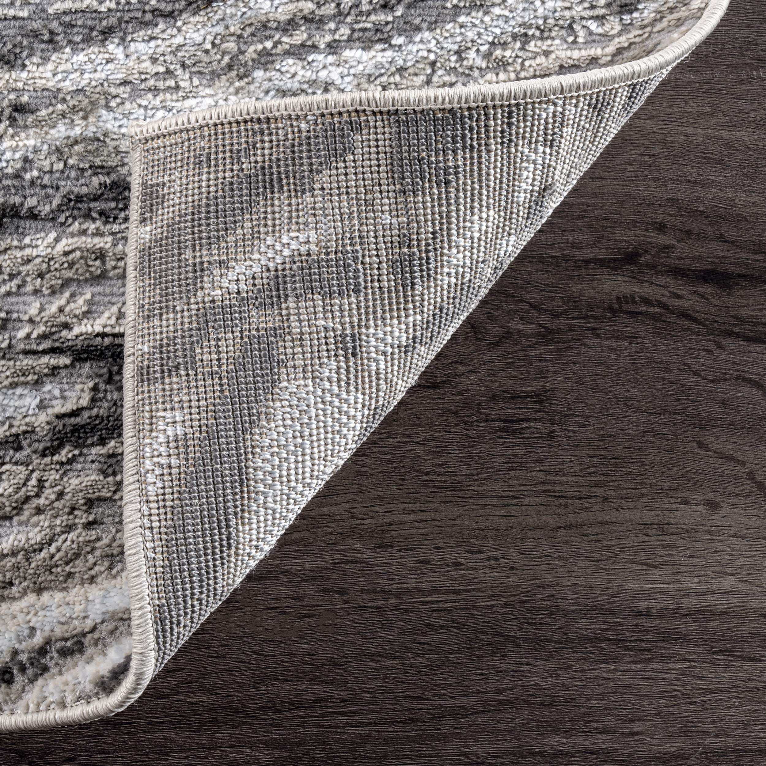 nuLOOM Drea Marble Abstract Area Rug 4x6 Feet, Soft Non-Slip Modern Grey Carpet for Living Room, Bedroom & Office Decor