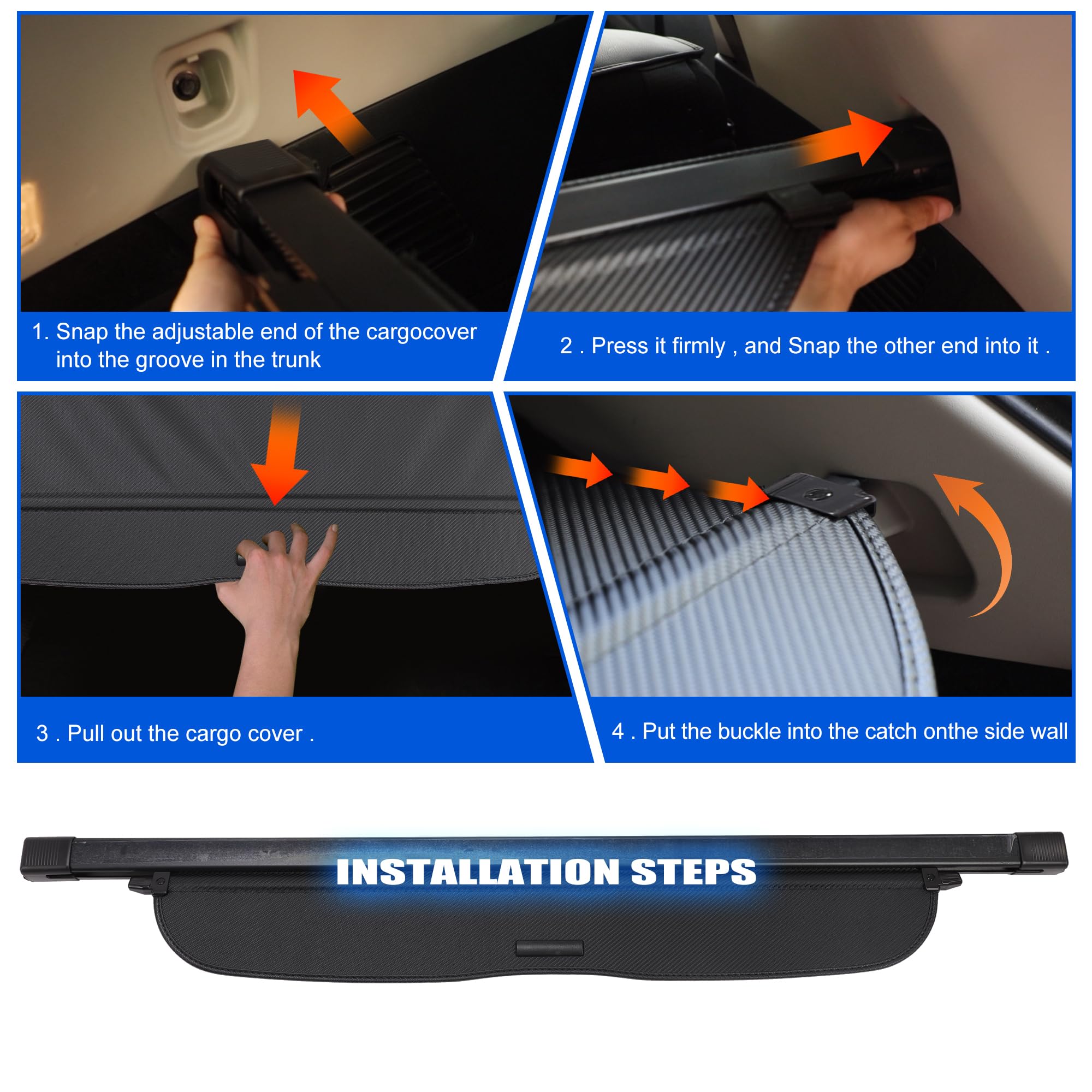 Retractable Cargo Cover for Honda CRV 2012-2016 - Rear Trunk Luggage Security Shield & Sun Shade Protector | Perfect for Road Trips, Grocery Hauling & Outdoor Adventures