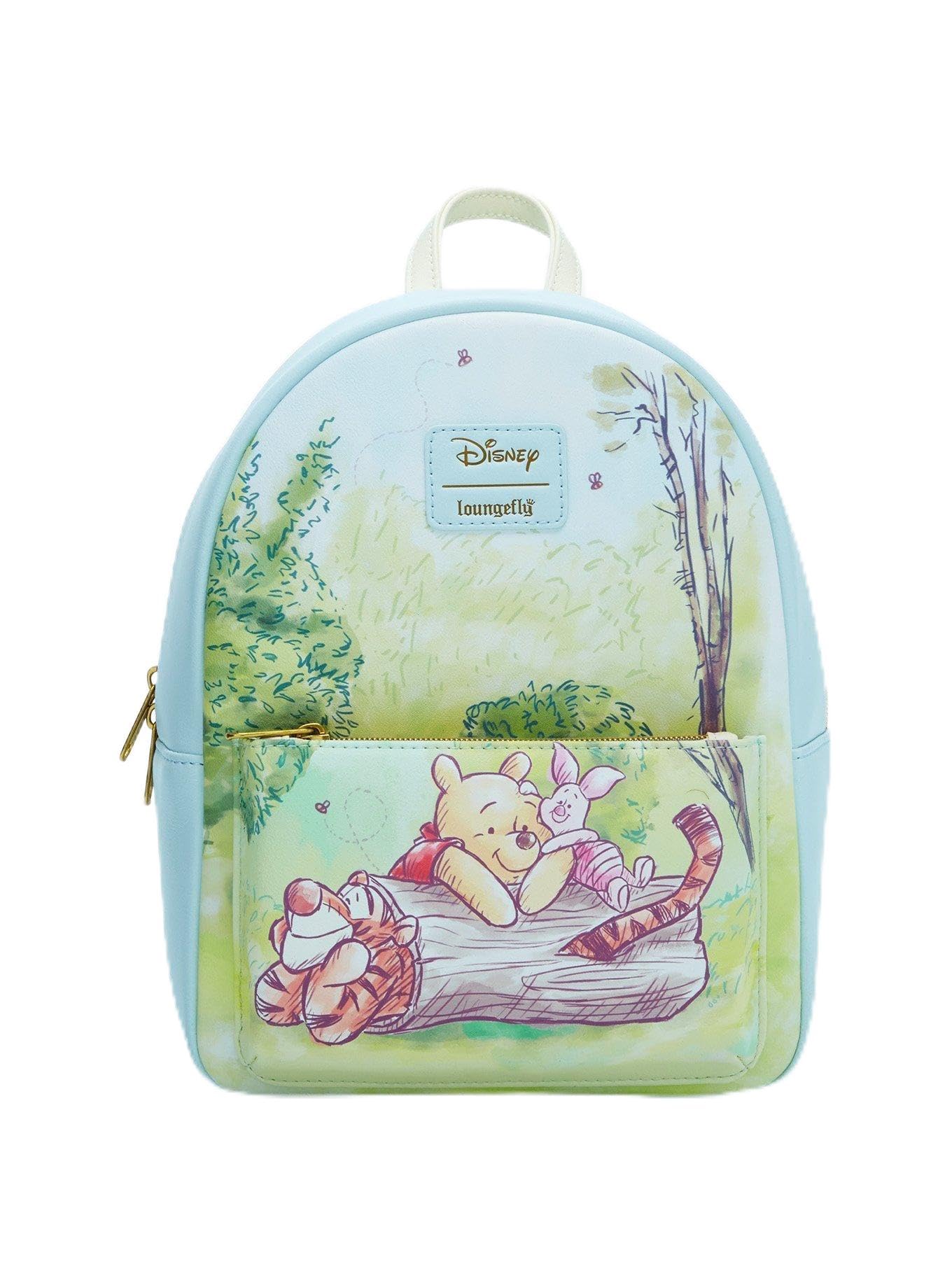 Loungefly Disney Winnie The Pooh Trio Mini Backpack - Light Blue | Cute Disney Character Backpack for Women & Teens | Perfect for Theme Parks, Travel & Everyday Use