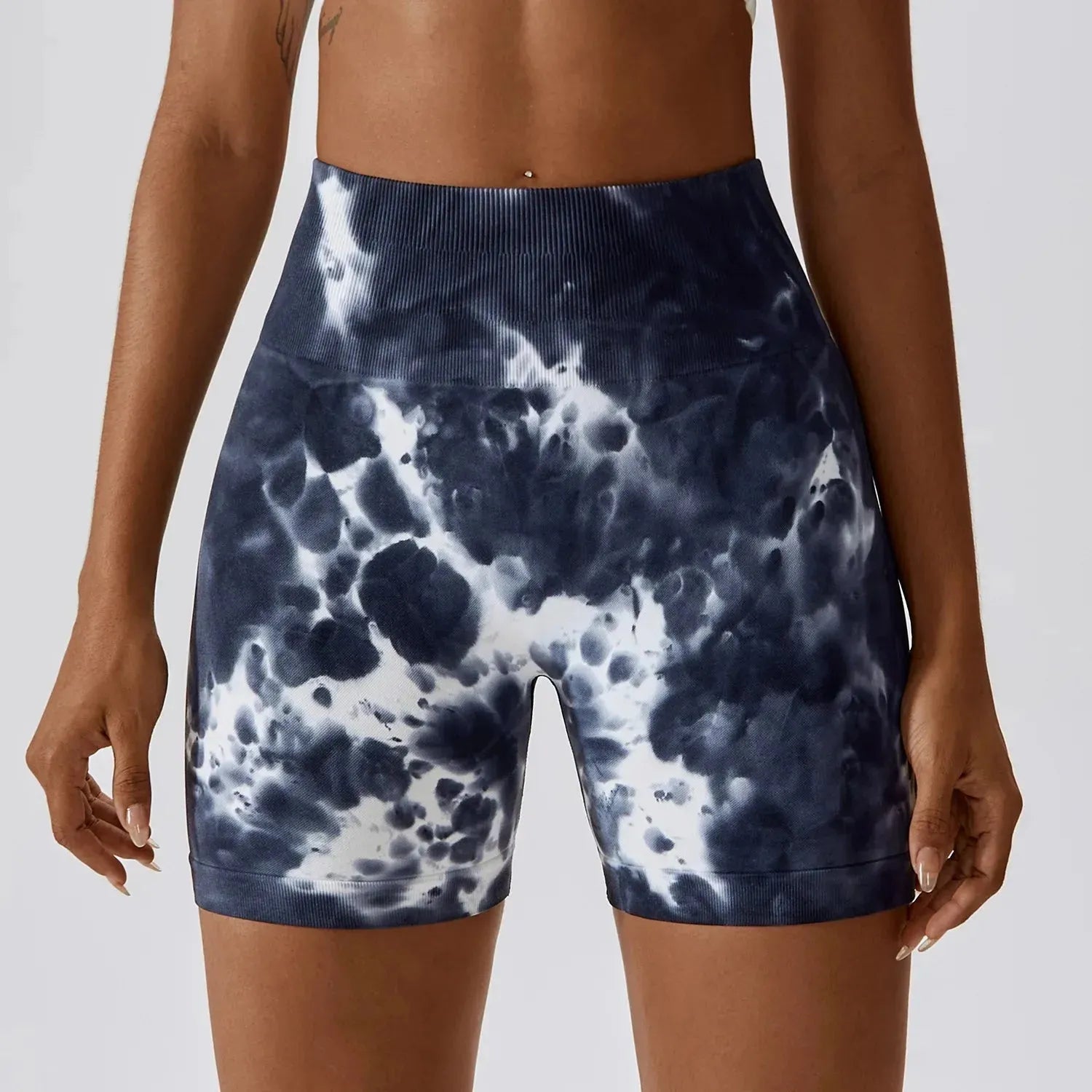 Sexy Tie Dye High Waist Quick Dry Yoga Shorts for Women - Seamless Workout Shorts with Hip Lift & Push Up Design - Perfect for Yoga, Gym, Running & Summer Outdoor Activities