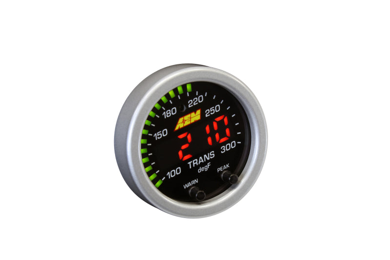 AEM X Series Temperature Gauge Kit 100-300F - Black Bezel & Water Temp Faceplate | Performance Monitoring for Cars, Trucks, Boats | Engine & Fluid Temperature Measurement
