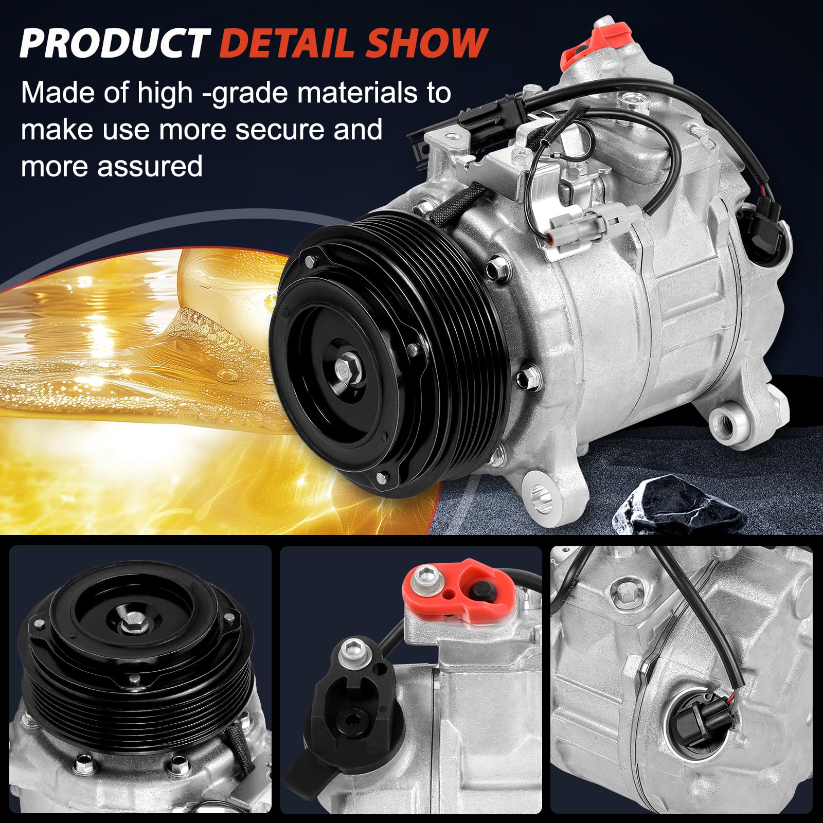 BMW X5 320i 328i 428i 528i AC Compressor with Clutch - Replacement for 64529216466 64529399059 64529330825 - Compatible with 2014-2016 Models - Perfect for Summer Cooling & Long Road Trips