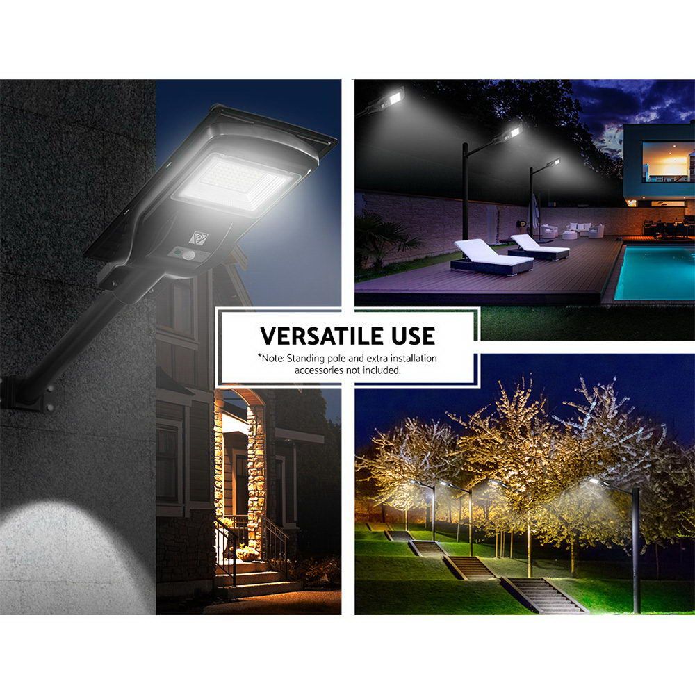 80 LED Solar Street Light 90W - Waterproof Outdoor Security Lighting with Motion Sensor & Remote - 2 Pack - Perfect for Driveway, Garden, Patio, and Backyard Illumination