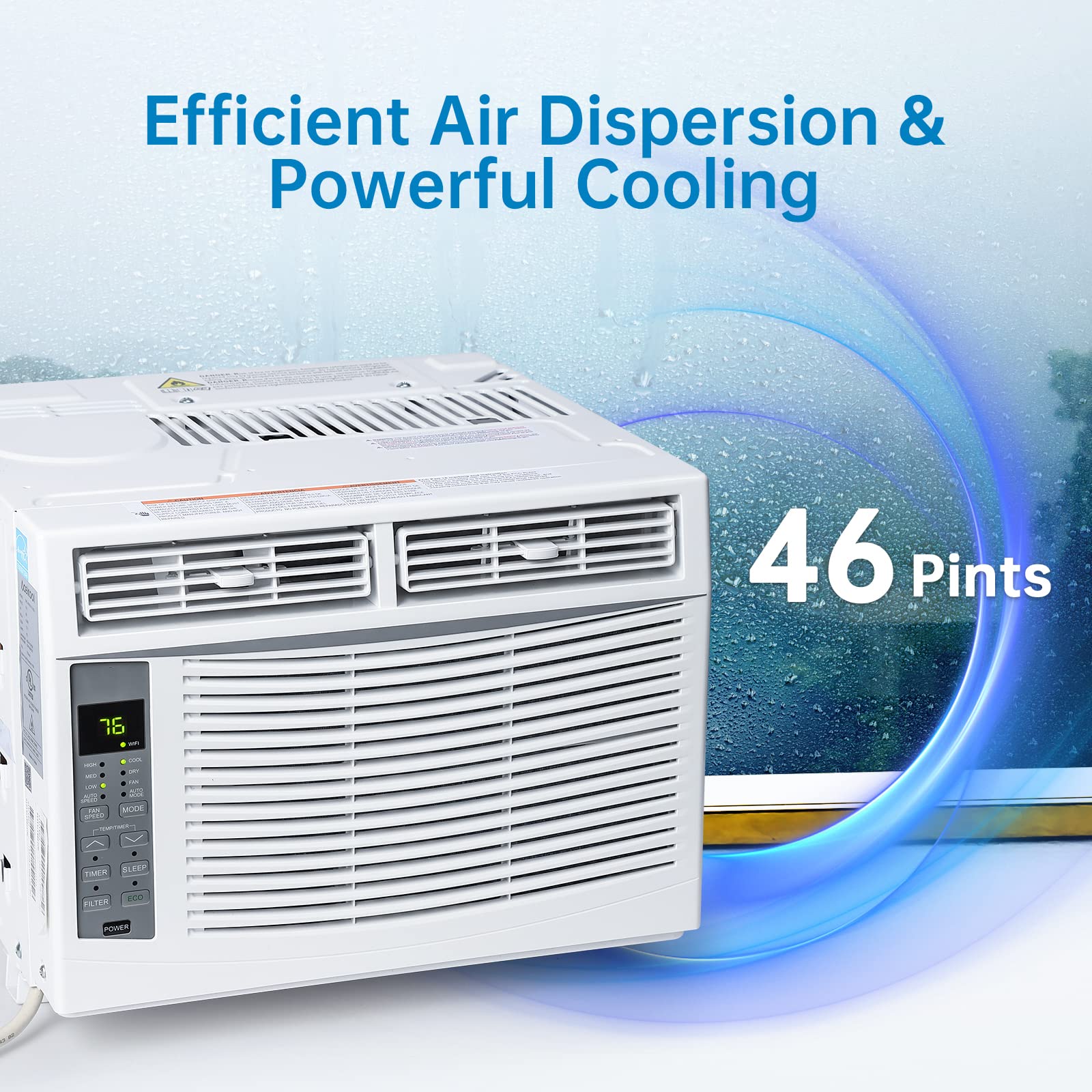6000 BTU Window Air Conditioner - White - Cool & Quiet Cooling for Small Rooms, Bedrooms, Offices & Apartments