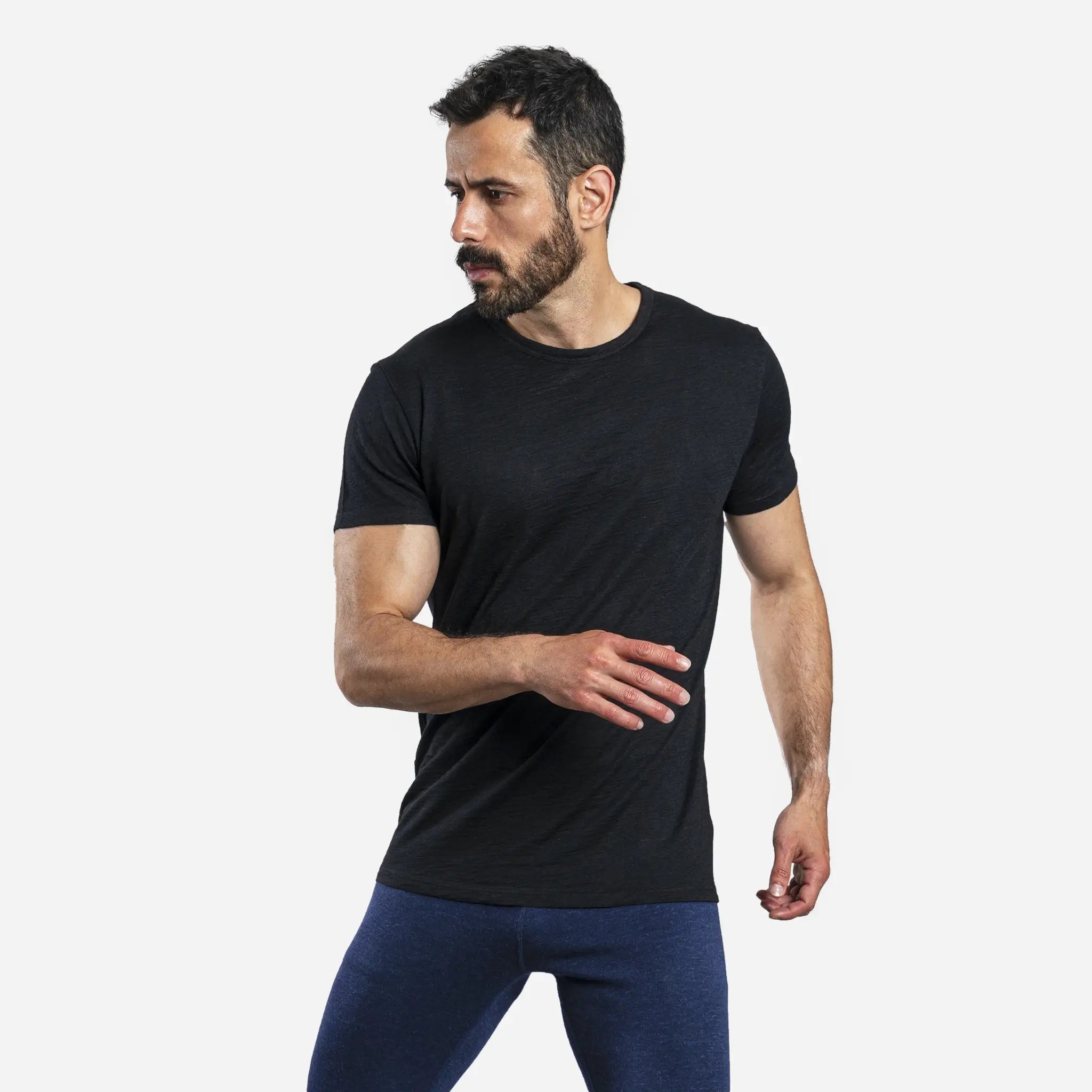 Ultralight Men's Alpaca Wool T-Shirt - 160 GSM Soft Crew Neck Tee for Outdoor Activities & Travel