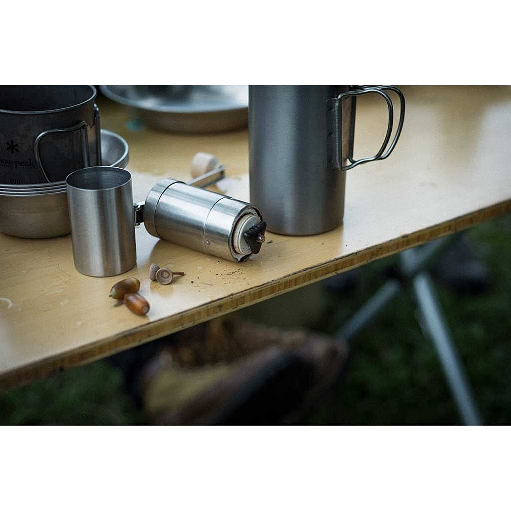 Snow Peak Field Barista Grinder - Premium Stainless Steel Manual Coffee Grinder with Adjustable Ceramic Burr - Portable & Durable Hand Coffee Mill for Camping, Hiking, Travel - Perfect for Outdoor Adventures & Home Brewing
