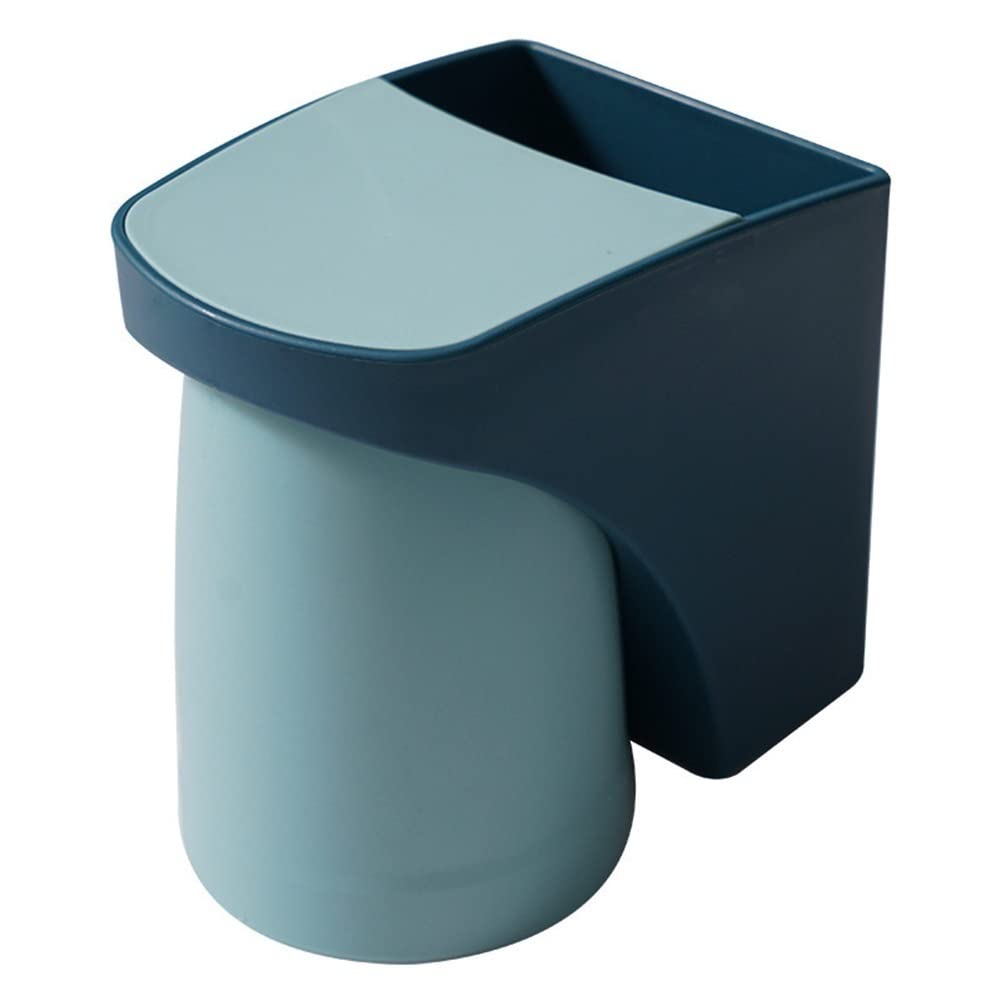 UOZACCY Plastic Toothbrush Holder - Creative Good Morning Toothbrush Storage Organizer Cup for Bathroom & Travel - Portable Washing Cup (Blue) | Perfect for Home, Office & Hotel Use