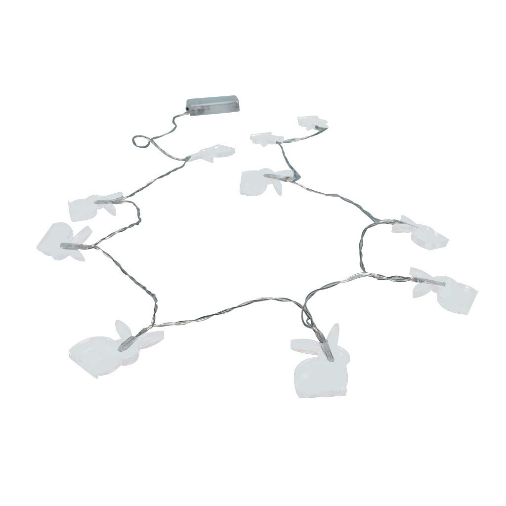 Cafuvv Easter Bunny String Lights - 10 LED Battery Operated Decorative Lights (1.65M/5.4ft) for Indoor Outdoor Easter Party Decorations