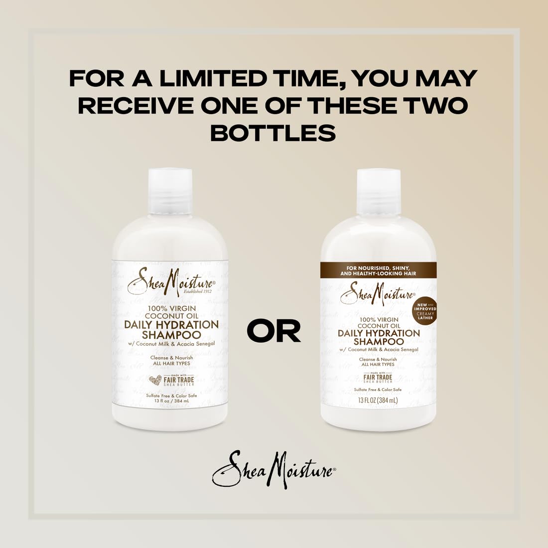 SheaMoisture Daily Hydration Shampoo with 100% Virgin Coconut Oil - Sulfate-Free for All Hair Types - 13 oz - Perfect for Dry, Damaged & Curly Hair Care Routine