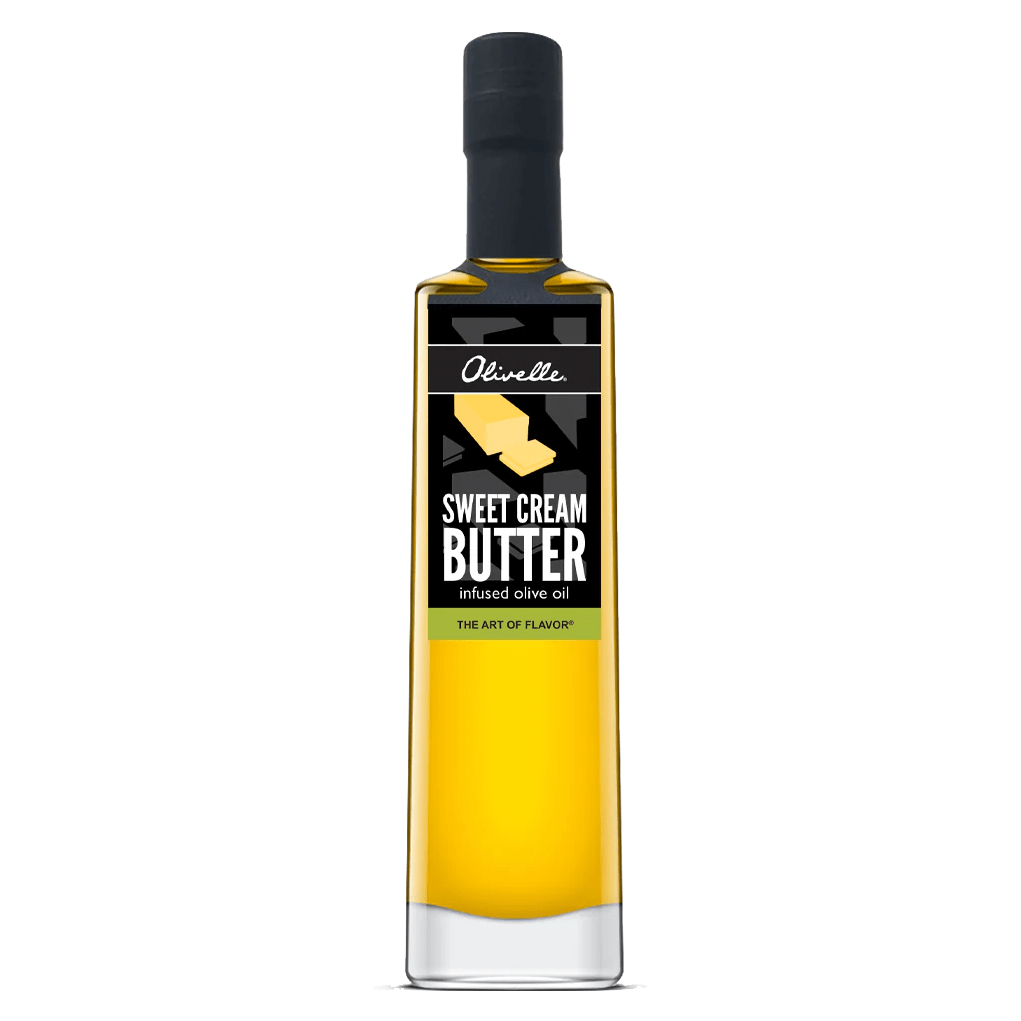 Olivelle Infused Extra Virgin Olive Oil - Sweet Cream Butter Flavor | Vegan Cooking Oil for Baking, Salads & Healthy Recipes