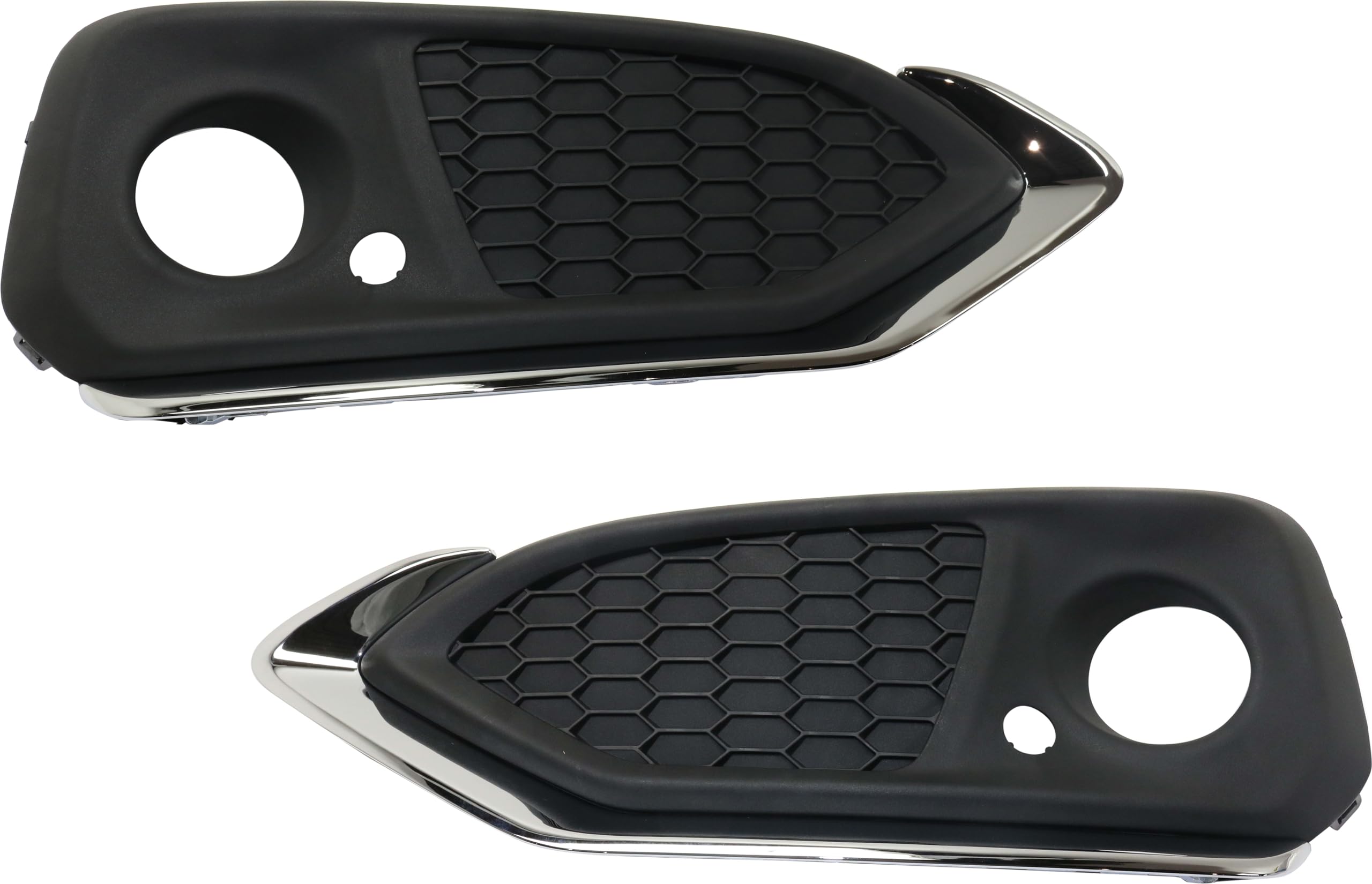 Go-Parts - Front Fog Lights Molding Pair for Acura RDX 2016-2018, Passenger & Driver Side, Textured Black with Chrome Trim - Replacement Fog Light Assembly for Improved Night Driving Safety