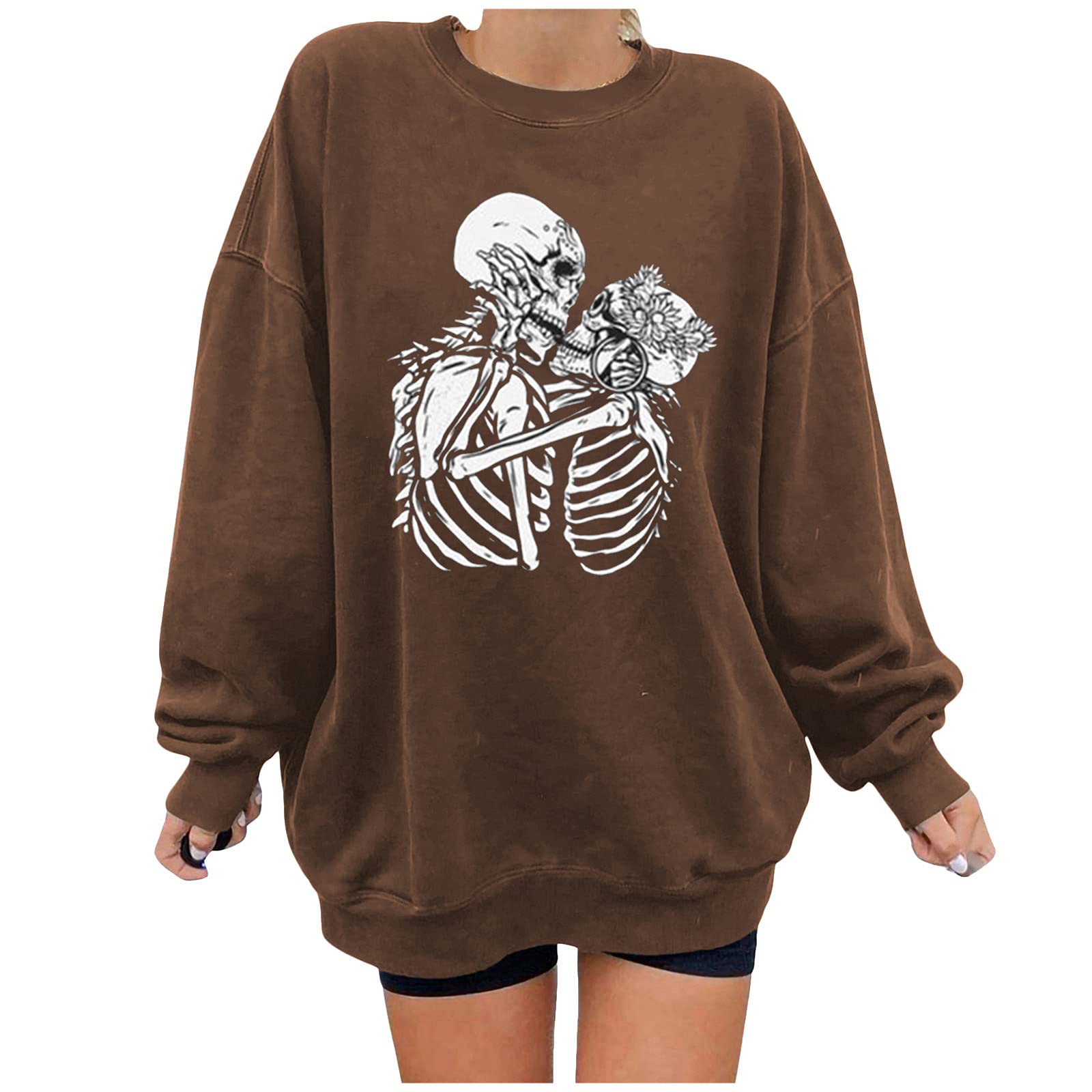 Women's Halloween Sweatshirt with Pocket - Cozy Pullover Sweater for Halloween Parties & Fall Outfits | Perfect for Costumes, Trick or Treating & Seasonal Festivities