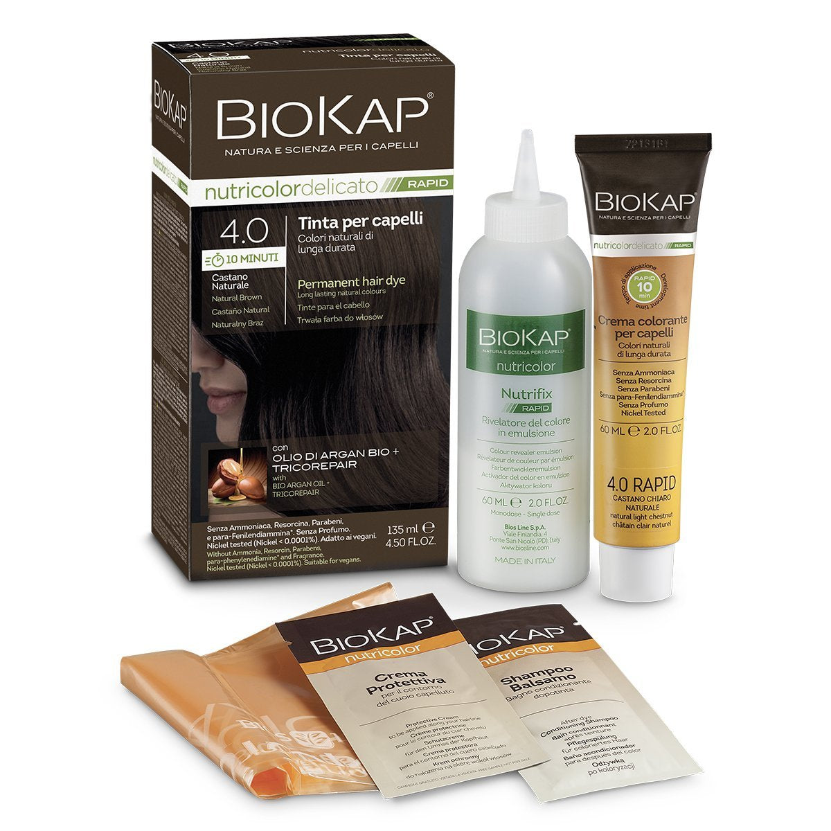 Biokap Nutricolor Delicato Rapid 6.06 Dark Blonde Havana Hair Dye - Ammonia-Free Permanent Hair Color for Natural-Looking Highlights at Home | Perfect for Brunettes Wanting Subtle Blonde Tones