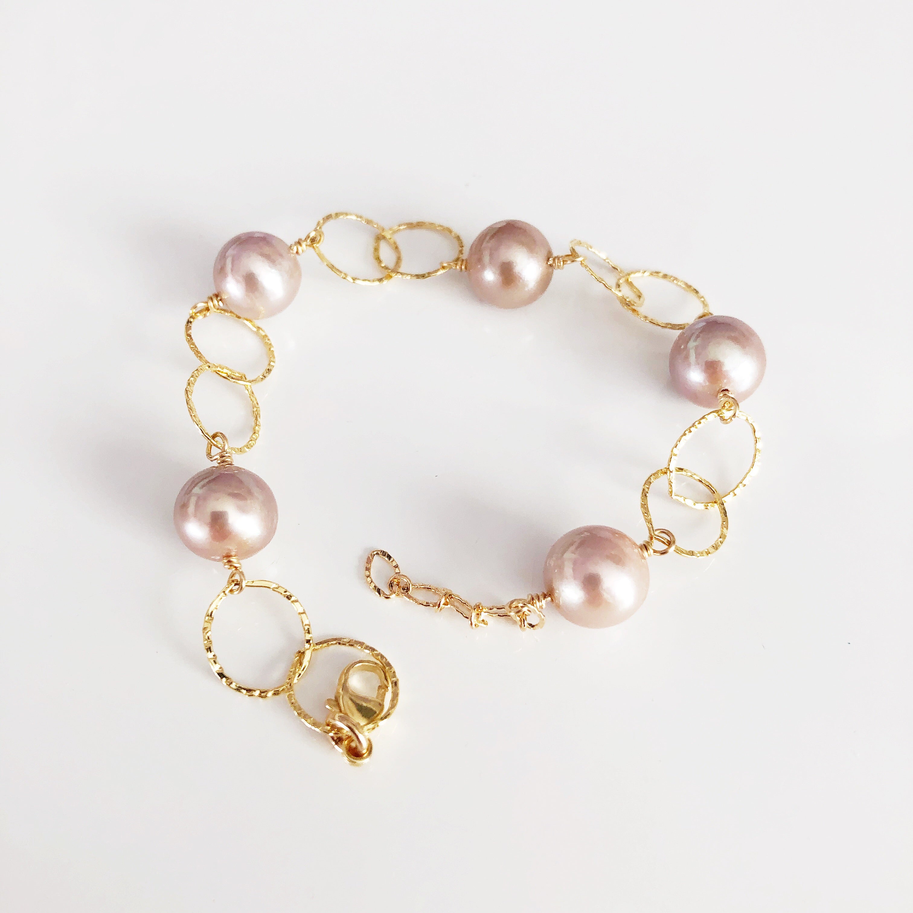 ABELLA Pink Pearl Bracelet (B418) - Elegant Jewelry for Women, Perfect for Parties, Weddings & Everyday Wear