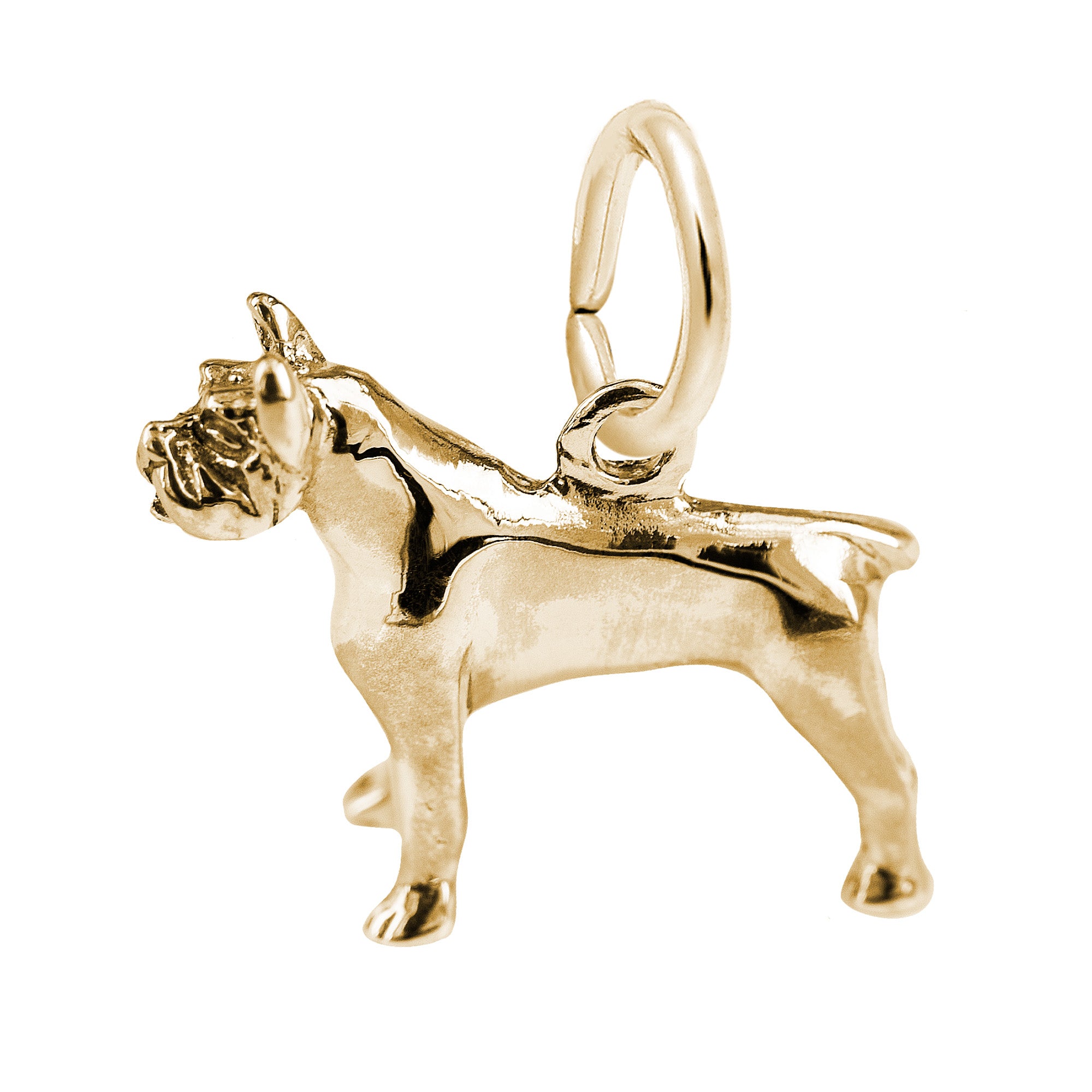 14K Yellow Gold Pitbull Dog Charm Pendant - Perfect for Necklaces, Bracelets & Gifts for Dog Lovers