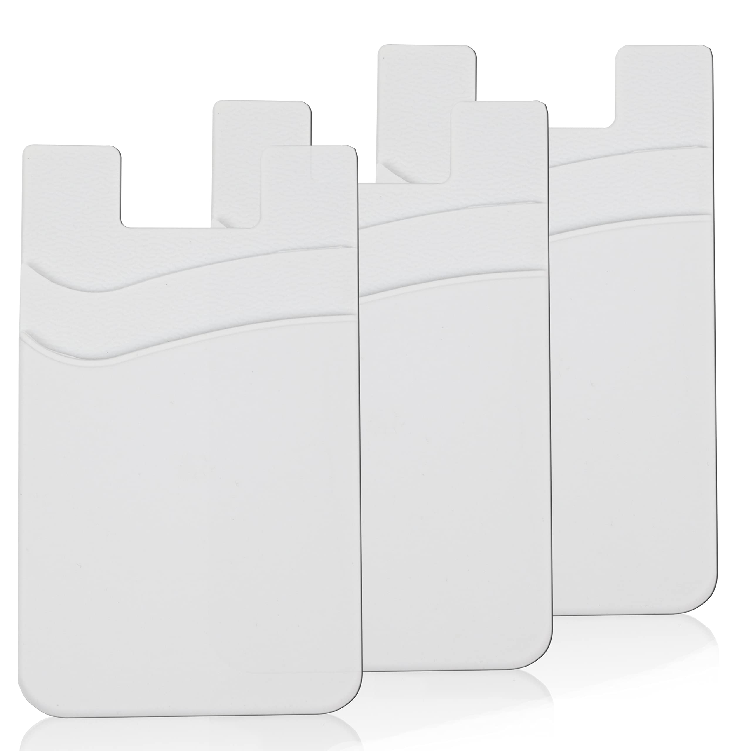 3 Pack White Adhesive Phone Wallet - Stick on Card Holder for iPhone & Samsung - Perfect for Gym, Travel & Everyday Use (Holds Credit Cards & ID)