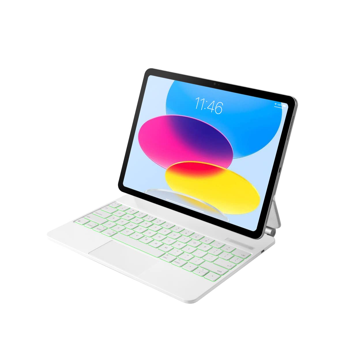 Magnetic Keyboard Case for iPad 10th Generation 10.9 inch 2022 - Slim Floating Cantilever Stand with Backlit Wireless Keyboard & Trackpad (White) - Perfect for Work, Study & Travel