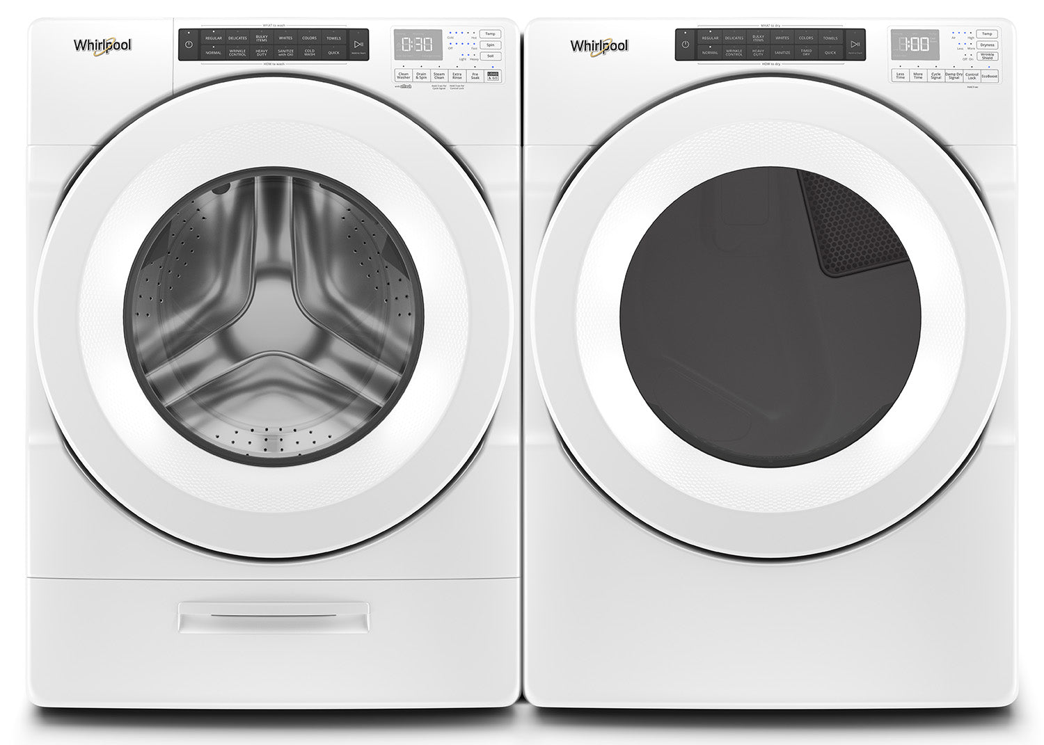 Whirlpool 5.0 cu. ft. White Front Load Washer & 7.4 cu. ft. Electric Dryer Set - WFW560CHW/YWED560LHW - Perfect for Laundry Room, Apartment & Home Use