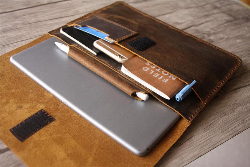 Personalized Monogram Leather Case Sleeve for Microsoft Surface Pro X - Premium Protective Cover for Work, Travel & School