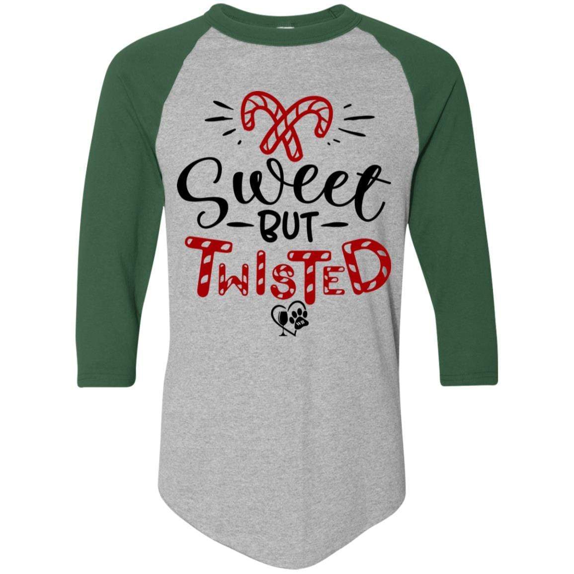 Sweet But Twisted Colorblock Raglan Jersey - Women's Long Sleeve Baseball Tee for Christmas & Holiday Parties - Cozy Casual Pullover for Festive Gatherings & Winter Outfits