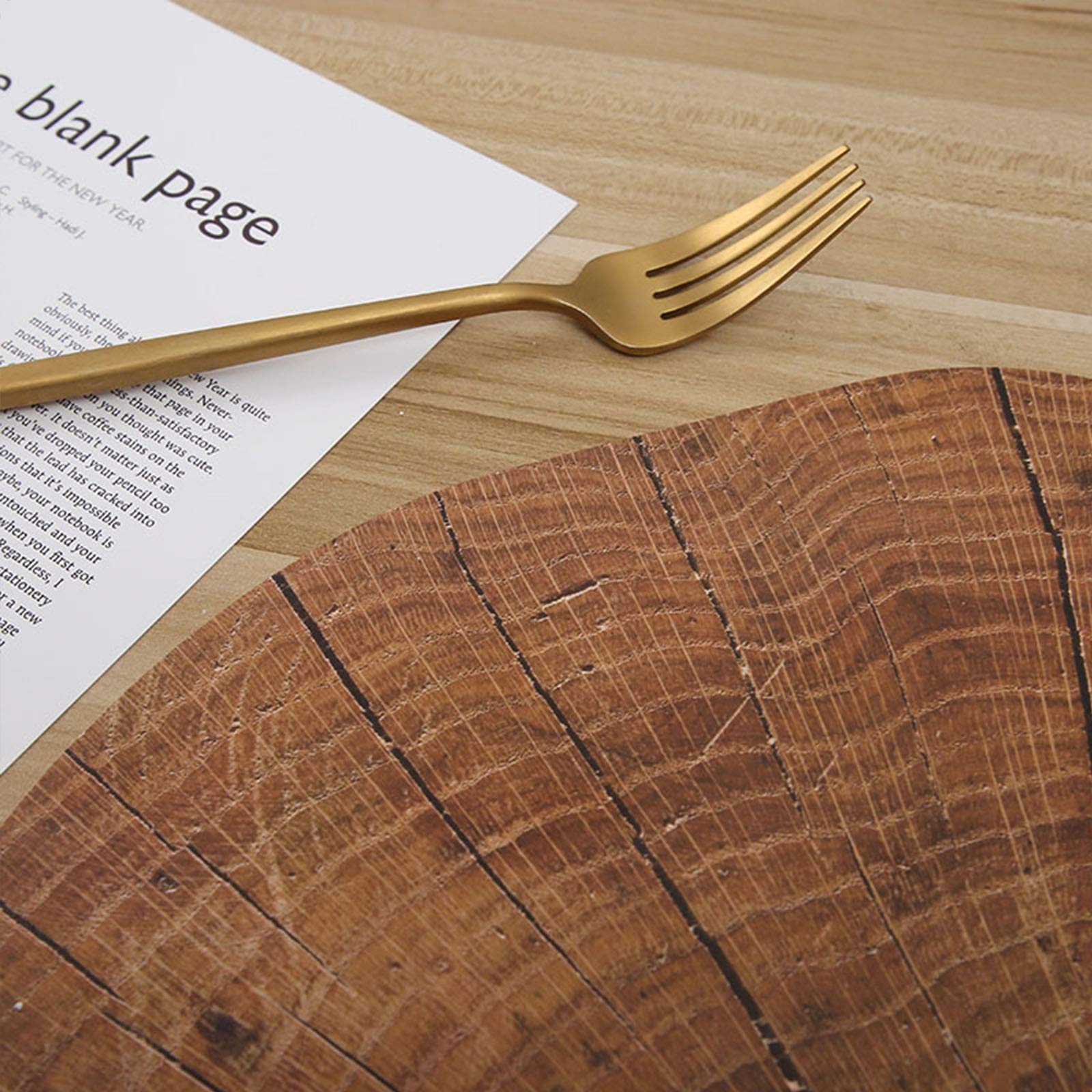 Rustic Wood Texture Heat Resistant Placemats Set of 4 - Waterproof Dining Table Mats for Kitchen & Coffee Table Decor - Perfect for Dinner Parties, Daily Meals, and Home Styling