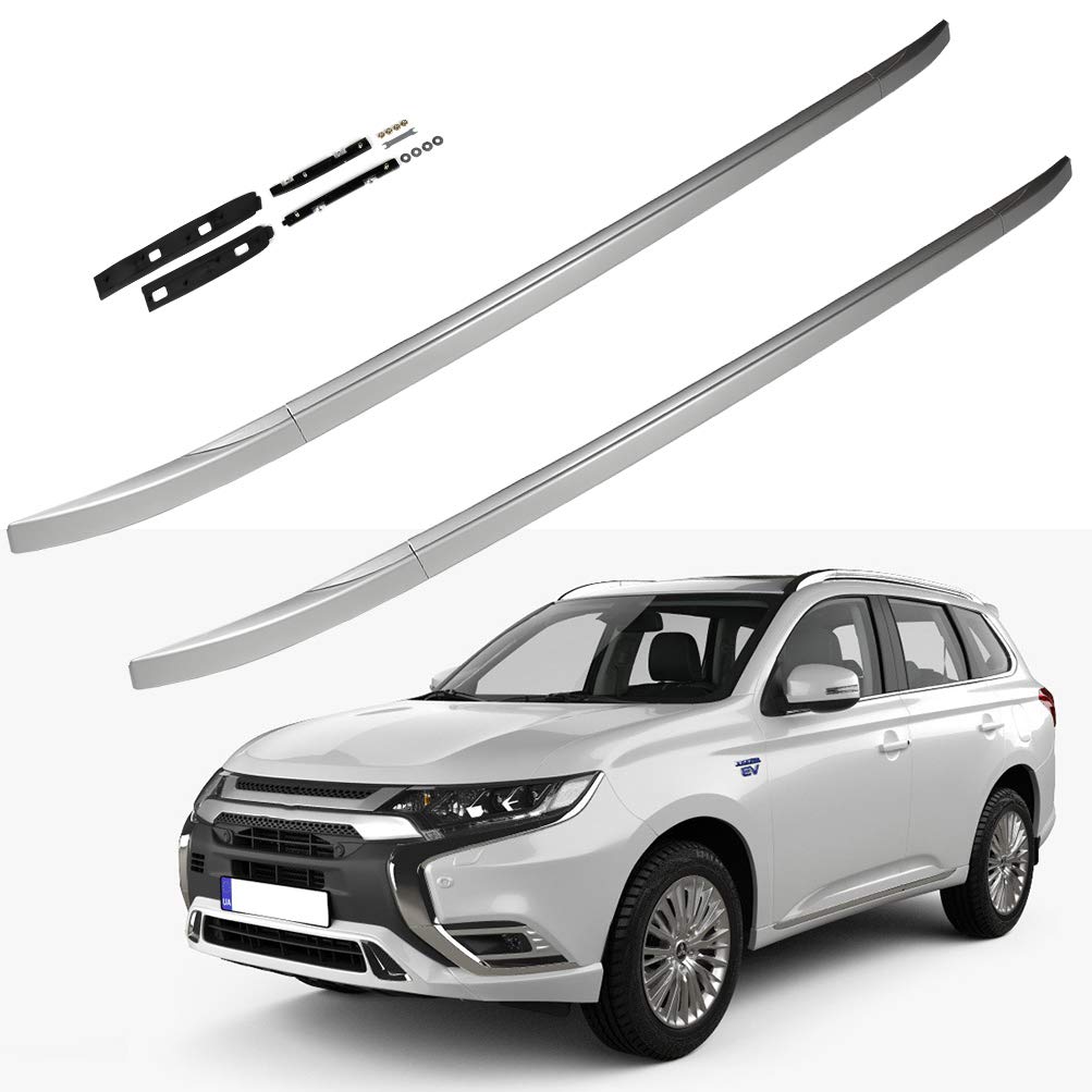 INEEDUP 165LBS Capacity Side Rails Roof Rack Compatible with Mitsubishi Outlander 2013-2017 & 2019 Models - Silver Heavy Duty Rooftop Cargo Carrier for Luggage, Canoe, Kayak, and Outdoor Gear - Perfect for Camping, Road Trips, and Adventure Travel