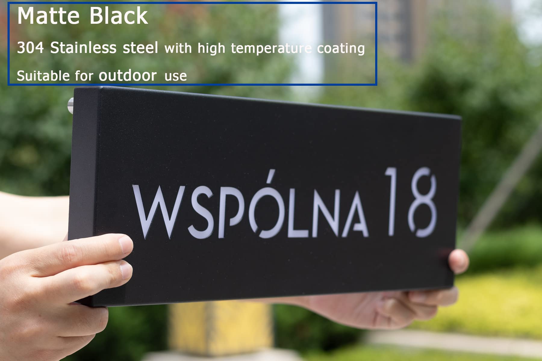 **Illuminated LED House Address Sign - Modern Custom House Numbers Plaque for Outdoor Use (White Light) - Perfect for Front Door, Porch, or Mailbox Visibility**