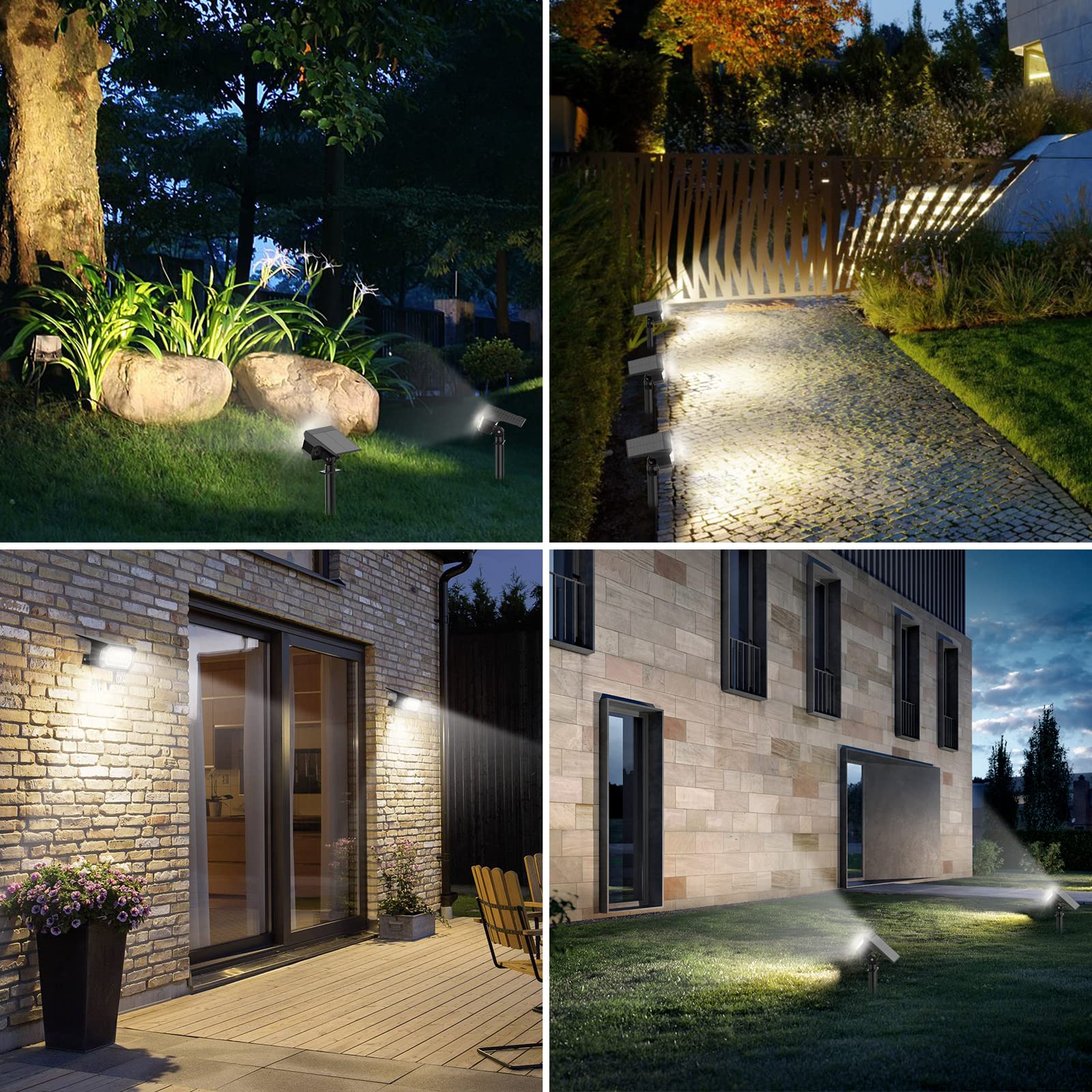 57 LED Solar Spot Lights Outdoor 10 Pack - IP65 Waterproof Solar Landscape Spotlights with 3 Modes - Solar Powered Garden Yard Lights for Patio, Pathway, Pool (Cold White) - Perfect for Outdoor Decoration, Landscape Lighting & Nighttime Safety