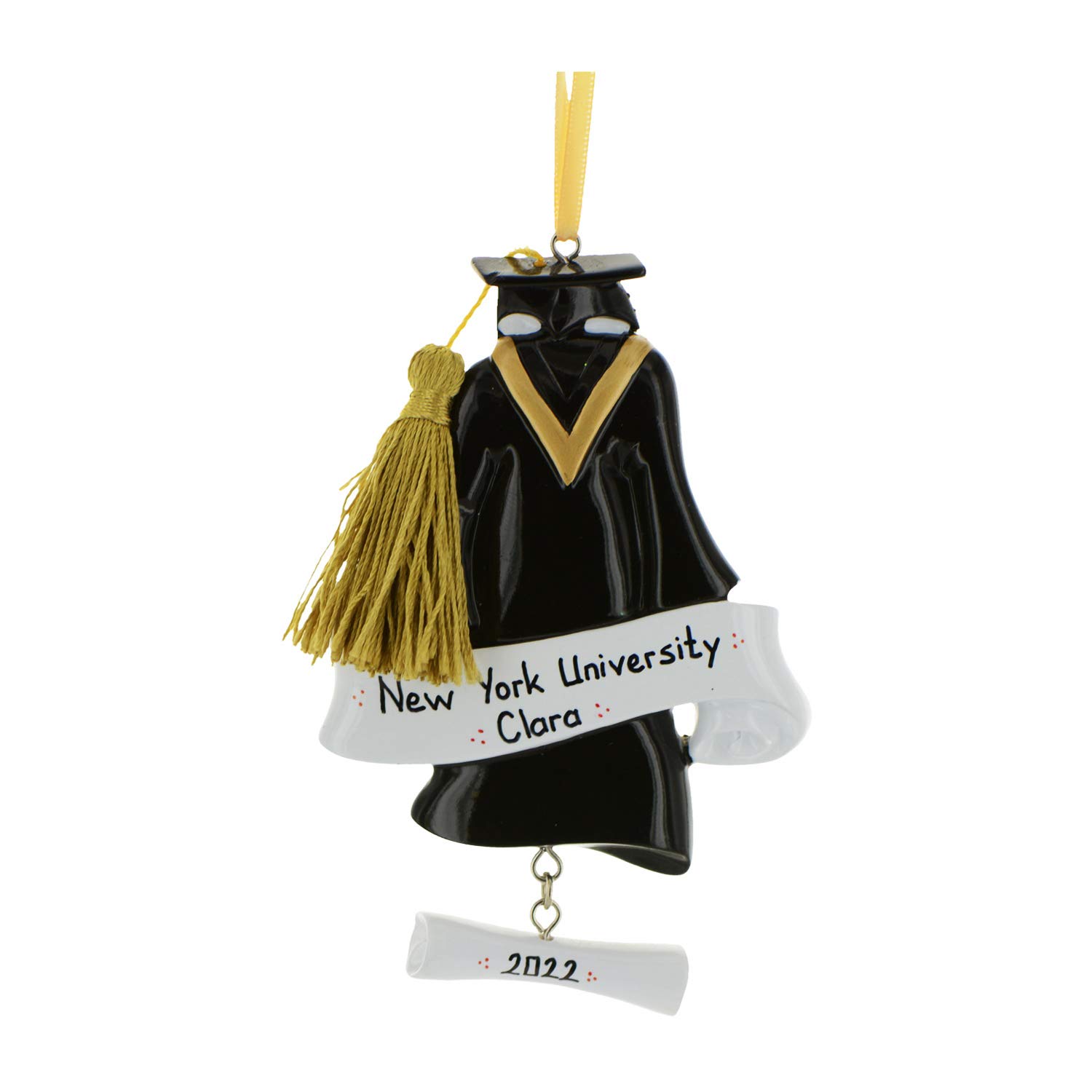 2024 Graduation Ornament - Personalized Graduation Gown Keepsake with Tassel Cap | Class of 2024 Christmas Decorations | Perfect Gift for Graduates, Tree Decor & Holiday Celebrations by Elves