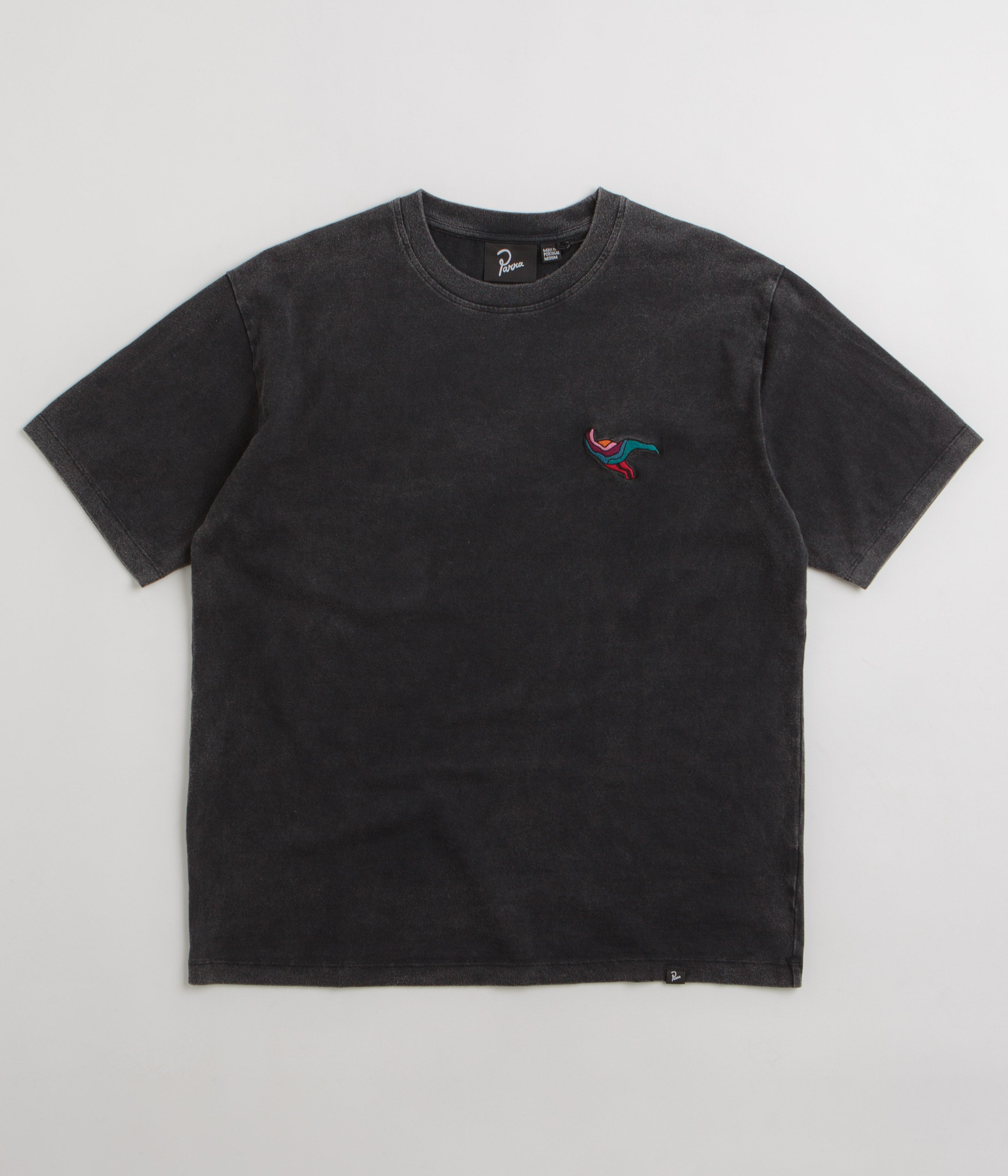 Parra Duck Attack Graphic T-Shirt - Washed Black Cotton Tee for Men & Women | Casual Streetwear & Everyday Wear