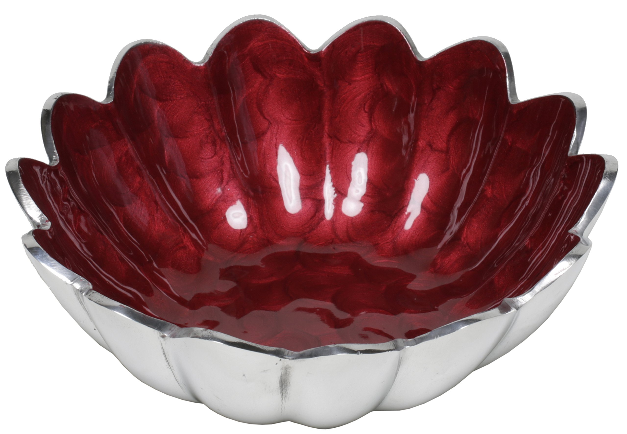 Artisan d'Orient Classic 8-Inch Round Ceramic Bowl - Raspberry Color | Handcrafted Decorative Serving Bowl for Salads, Fruits, Snacks & Home Decor