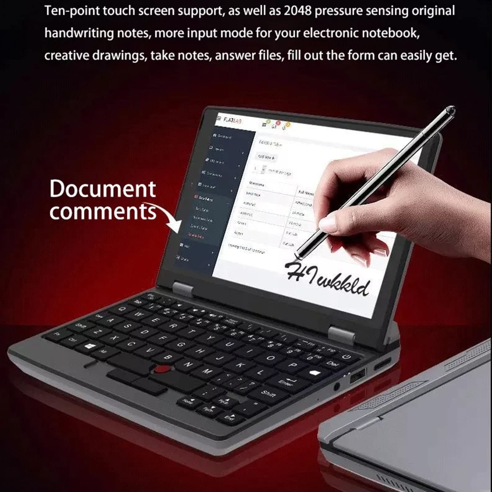7 Inch Mini Portable Laptop - 12GB RAM & Intel J4105 CPU | Dual Band 2.4G/5G WiFi | Full Size Keyboard | Windows 10/11 Compatible (512GB SSD) | Perfect for Travel, Business & Remote Work