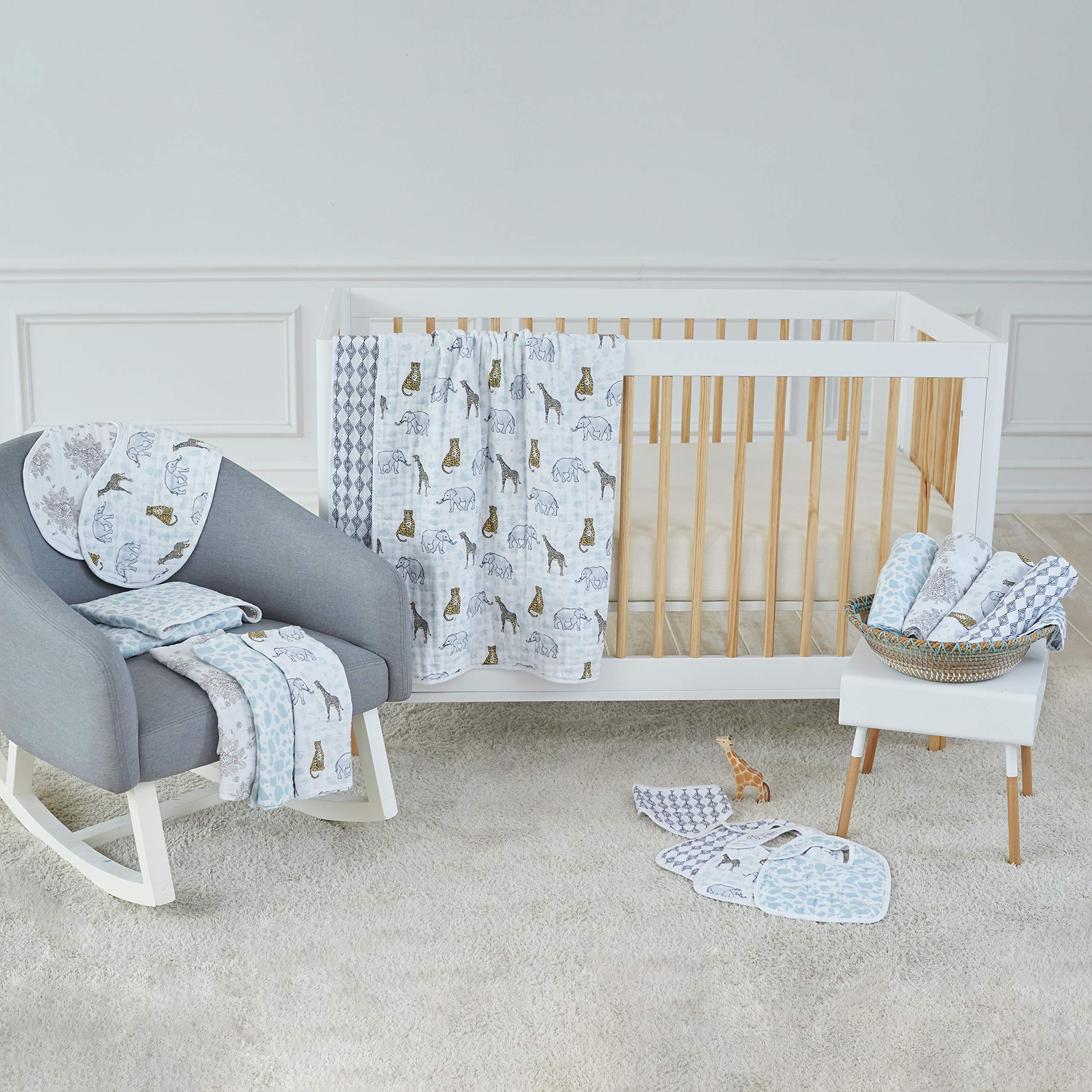 aden + anais Premium Muslin Swaddle Blankets for Babies - Soft & Breathable 4-Pack Jungle Toile Design - Perfect for Newborn Swaddling, Infant Sleep & Baby Shower Gifts - Ideal for Nursery, Travel & Photo Shoots