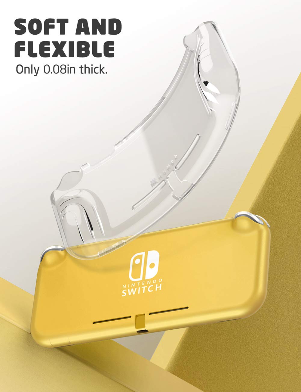 Nintendo Switch Lite 2019 Protective Case - Mumba Thunderbolt Series Clear TPU Grip Cover | Shockproof & Anti-Slip Design for Gaming, Travel & Everyday Use