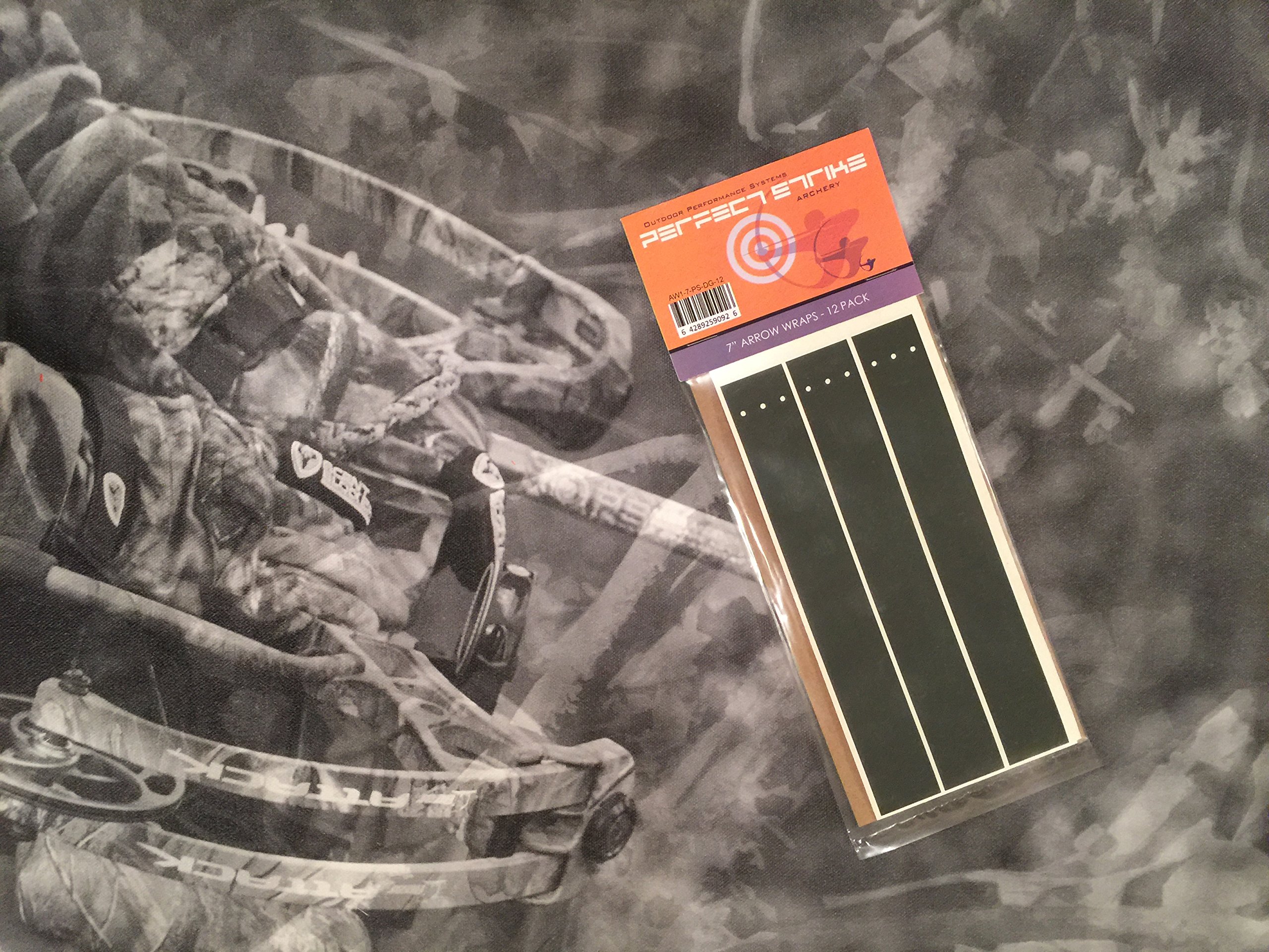 Premium Archery Arrow Wraps 24-Pack - High Visibility Dark Grey Vinyl Wraps with Perfect Strike Adhesive for Target Practice & Hunting - Ideal for Indoor, Outdoor Range & Backyard Training
