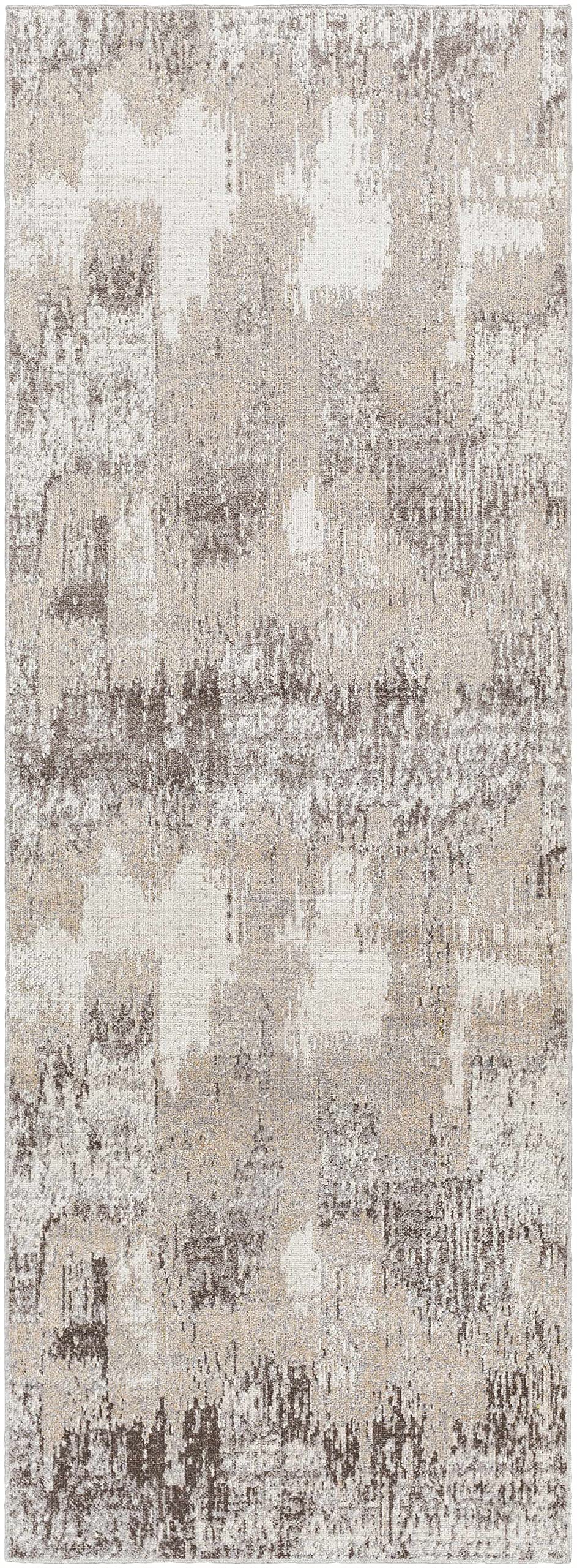 Machine Washable Area Rug for Living Room & Bedroom - Soft Beige, Brown, Gray Modern Rug - 6'7