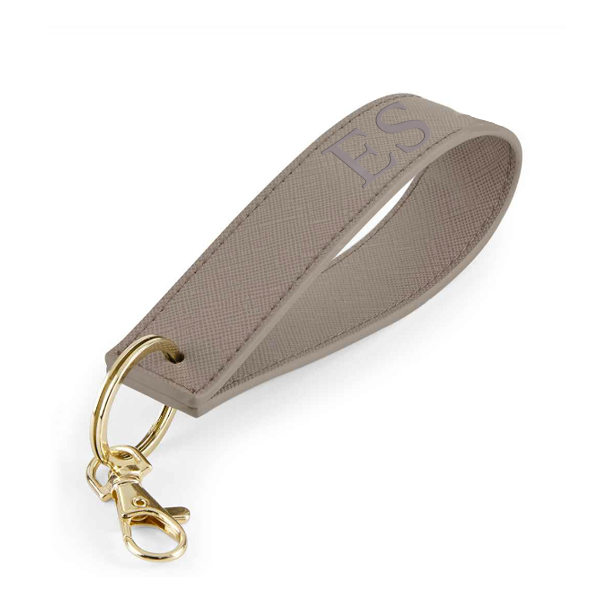 Personalized Carnaby Embossed Initial Wristlet Keychain - Stylish Monogram Key Holder for Women, Perfect for Gifts, Keys & Small Essentials Organization