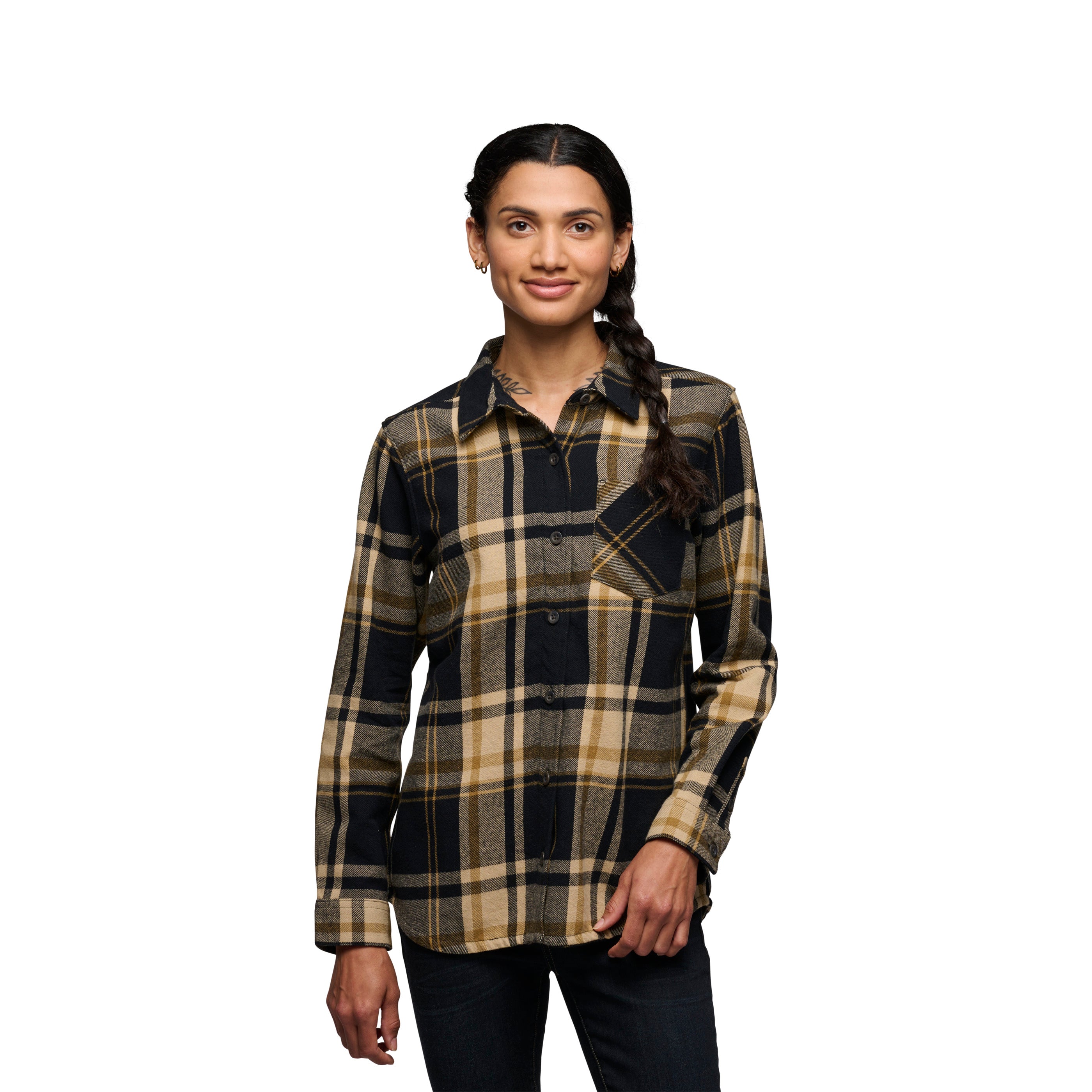 Women's Soft & Cozy Flannel Shirt - Warm Plaid Button-Up Top for Casual Outfits & Fall Layering