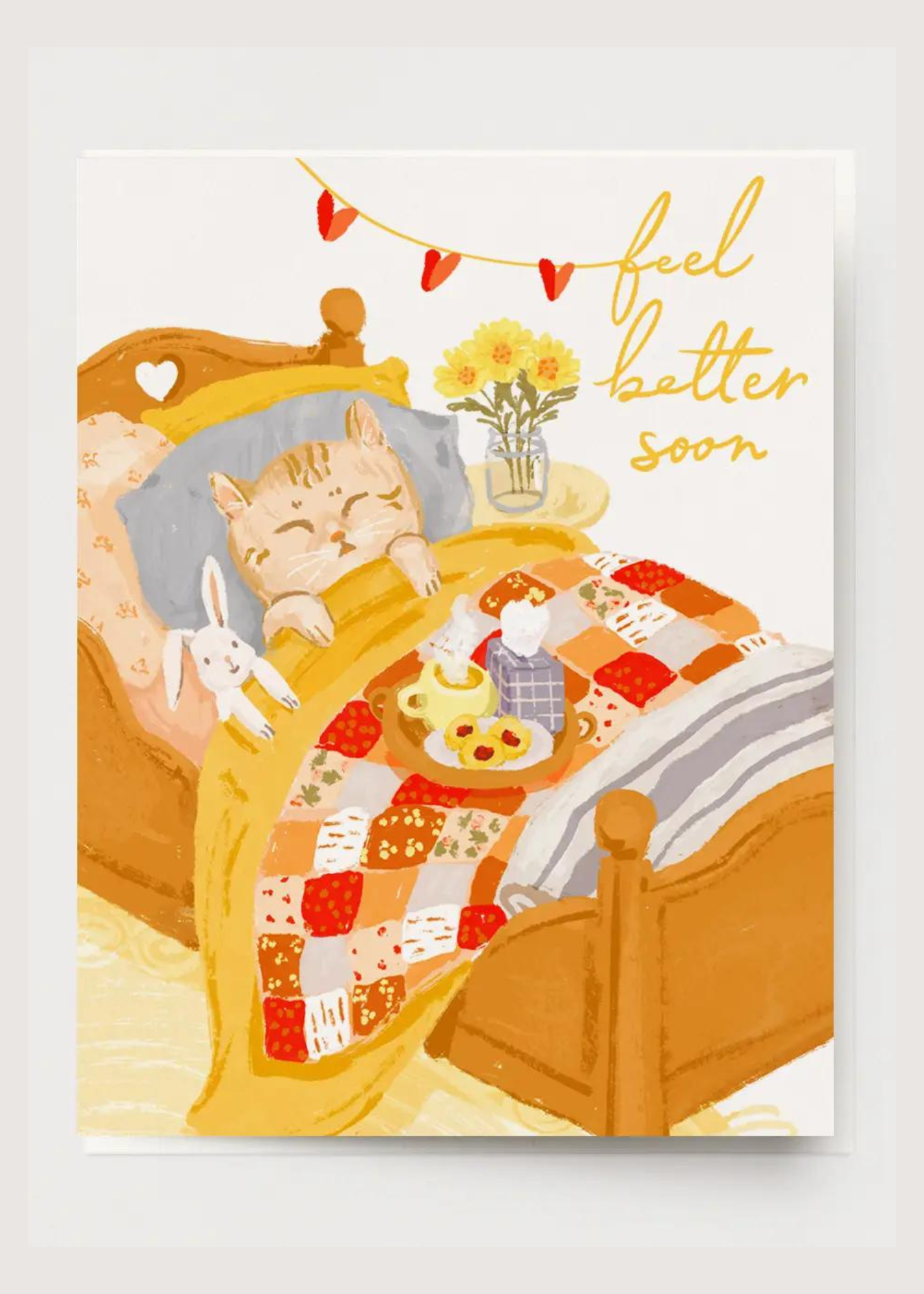 Feel Better Kitten Greeting Card - Cute Get Well Soon Card for Sick Cats & Kittens | Perfect for Pet Lovers, Cat Owners & Animal Enthusiasts | Use for Sympathy, Recovery & Cheering Up Furry Friends