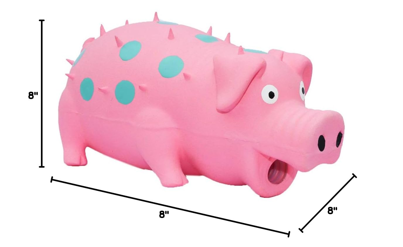 8-inch Latex Grunting Pig Squeaky Toy for Dogs - Realistic Oinking Sound, Chew-Resistant & Durable Pet Play Toy - Perfect for Fetch, Training & Interactive Playtime