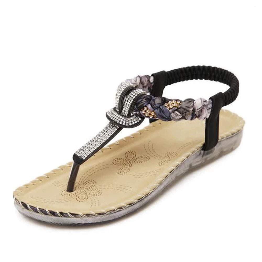 Stylish Rhinestone Braided Sandals for Women - Anti-Slip Comfortable Soft Sole Summer Beach Wedding Party Shoes | Perfect for Outdoor Events, Vacation & Casual Wear