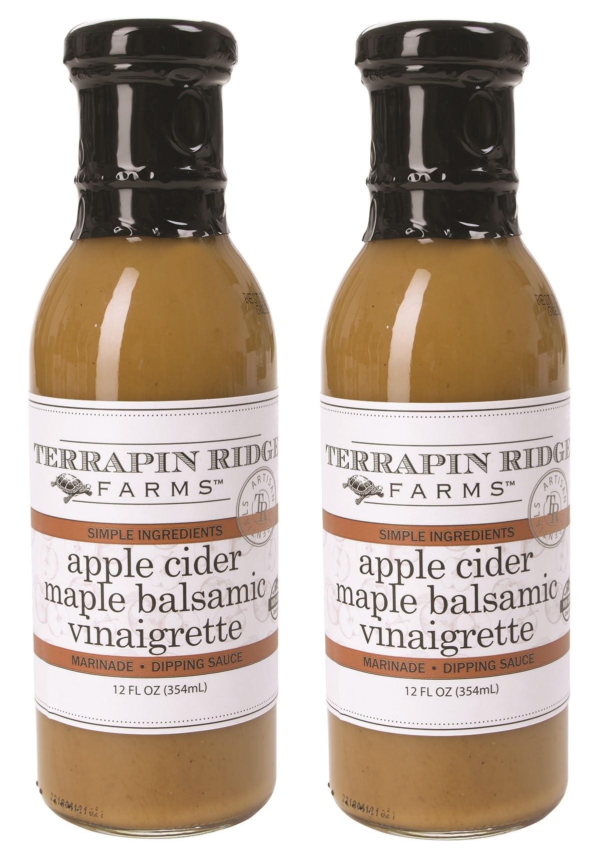 Terrapin Ridge Farms Apple Cider Maple Balsamic Vinaigrette Salad Dressing - 2 Pack (12 Fl Oz Each) | Premium Gourmet Dressing for Salads, Marinades & Glazes | Perfect for Fall Recipes & Holiday Meals