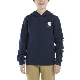 Youth Boys Long Sleeve Graphic Sweatshirt - Navy Blue Pullover Hoodie for Teens | Casual Wear, School Outfits & Winter Layering