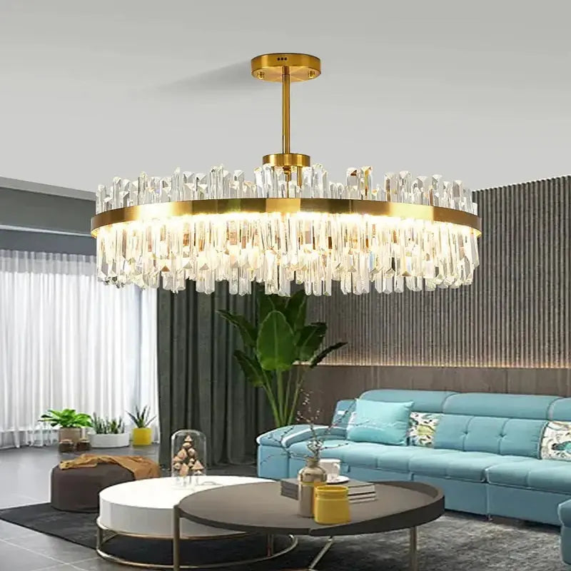 Elegant Cesi Foyer Crystal Chandelier - Black, Silver & Gold Finish - Perfect for Entryway, Dining Room & Luxury Home Decor