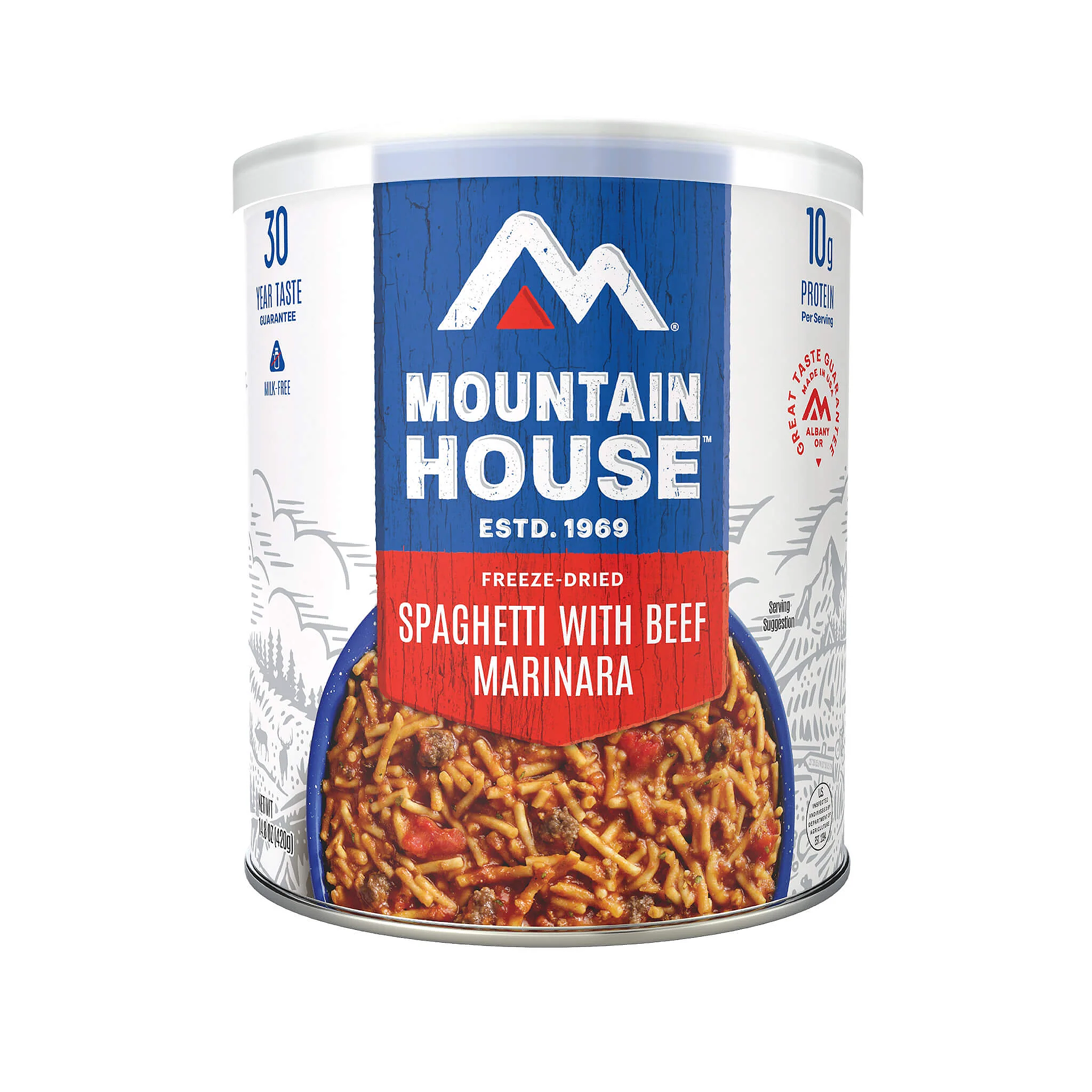 Mountain House Spaghetti with Beef Marinara - Freeze Dried Camping Food - Emergency Survival Meal - #10 Can for Backpacking, Hiking & Outdoor Adventures